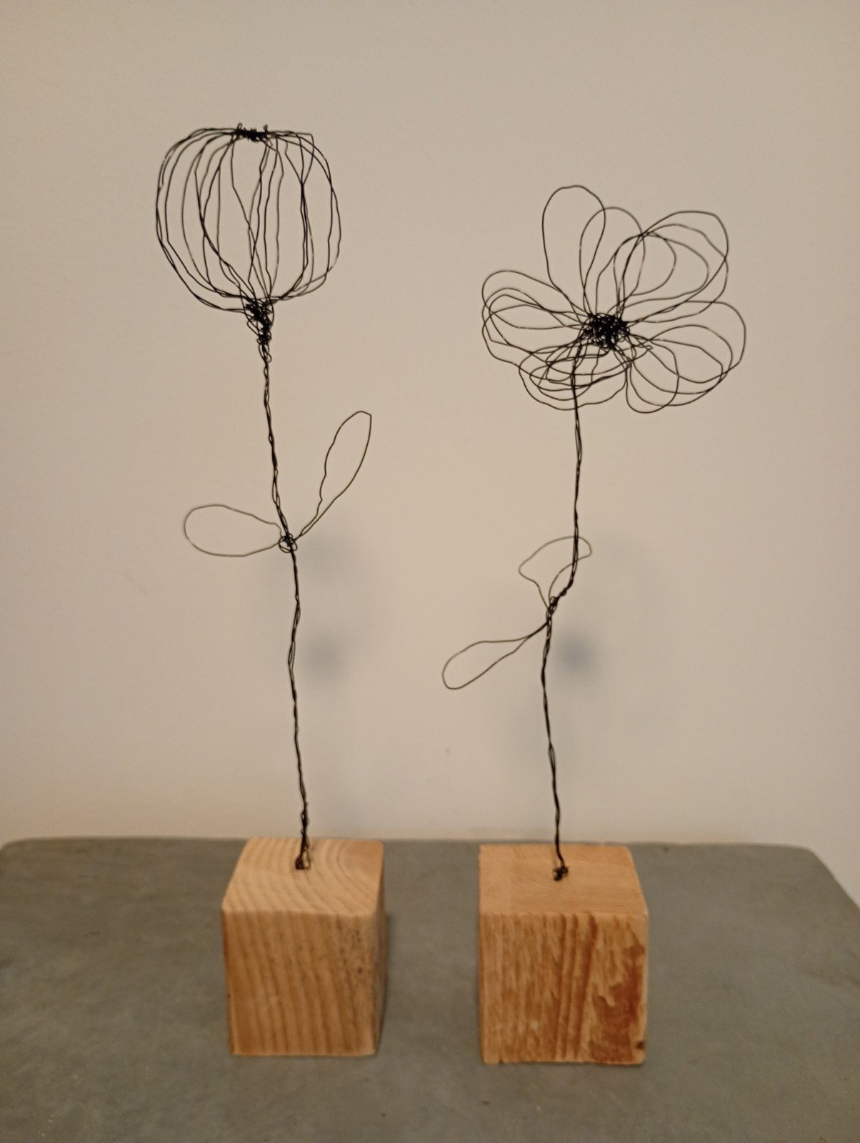 Decoratie, 2x bloem ijzerdraad, BILLIE-4, zwart - 103891 Decoratie, 2x bloem ijzerdraad, BILLIE-4, zwart