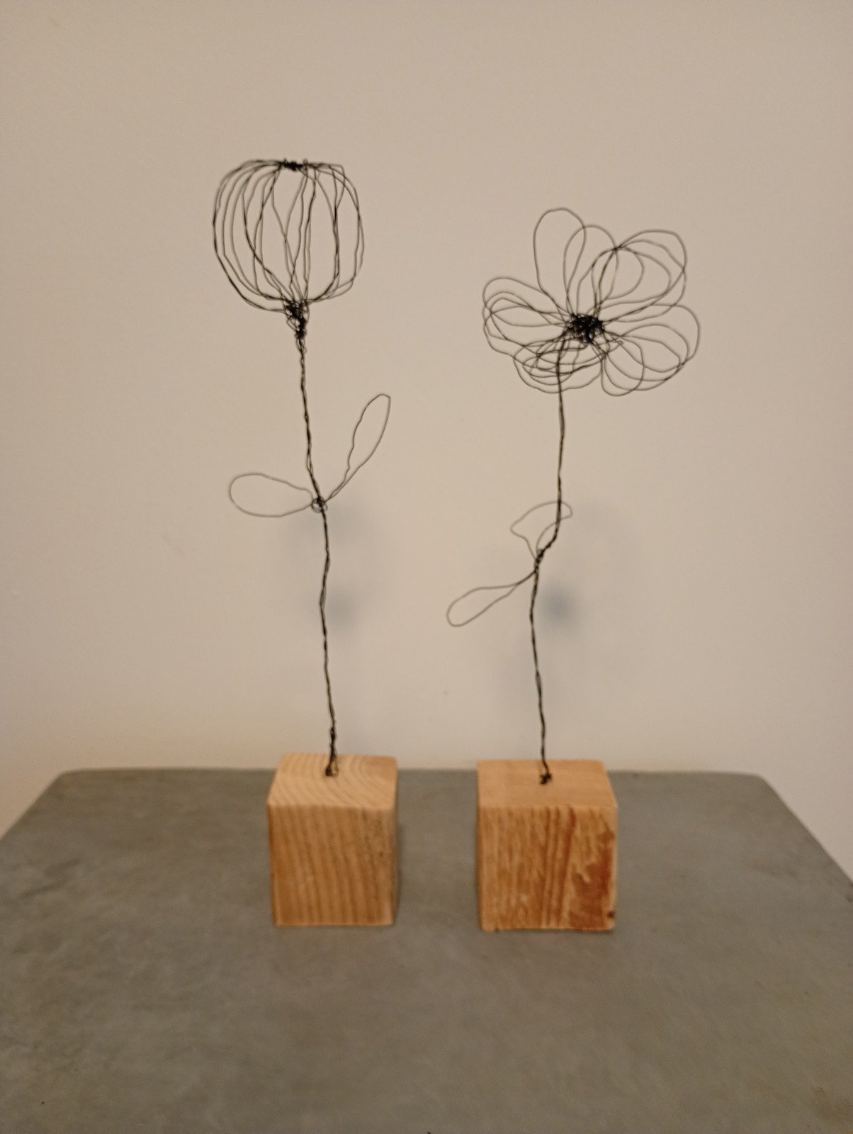 Decoratie, 2x bloem ijzerdraad, BILLIE-4, zwart - 103892 Decoratie, 2x bloem ijzerdraad, BILLIE-4, zwart