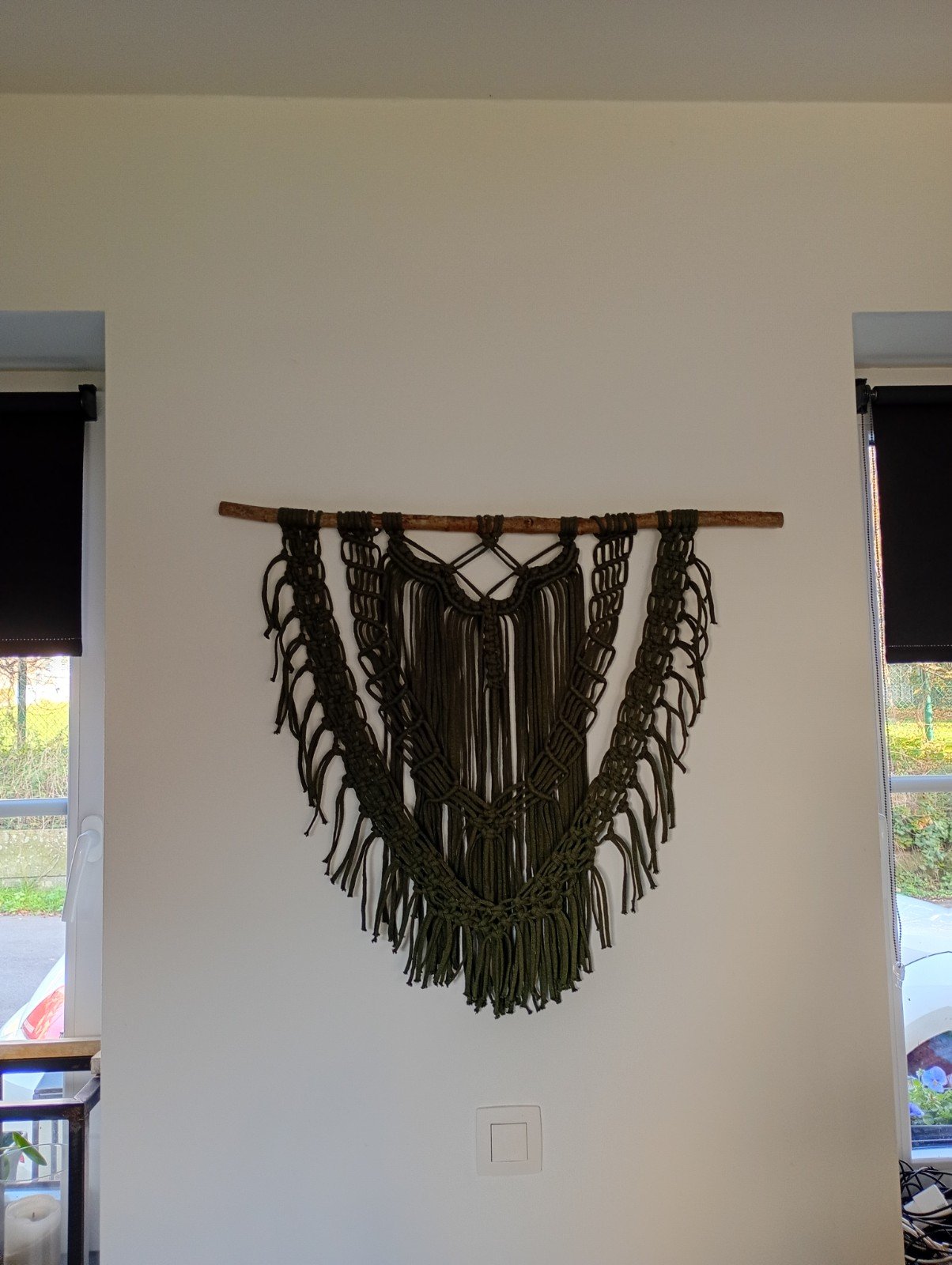 Wanddecoratie IRIS, macramé, kaki