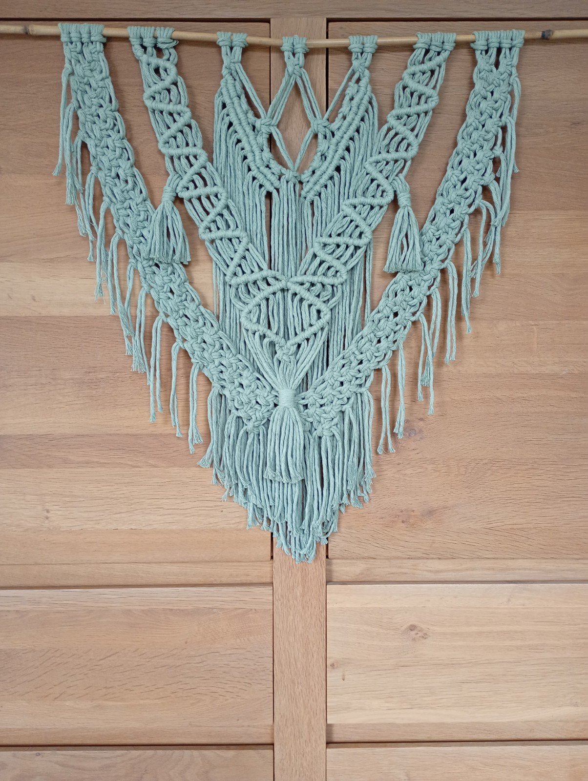 Wanddecoratie Iris-1, macramé, mintgroen - 101342 Wanddecoratie Iris-1, macramé, mintgroen