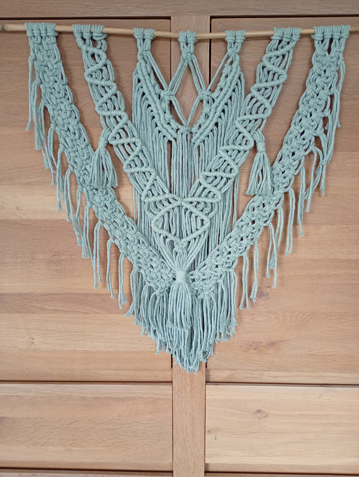 Wanddecoratie Iris-1, macramé, mintgroen - 101343 Wanddecoratie Iris-1, macramé, mintgroen
