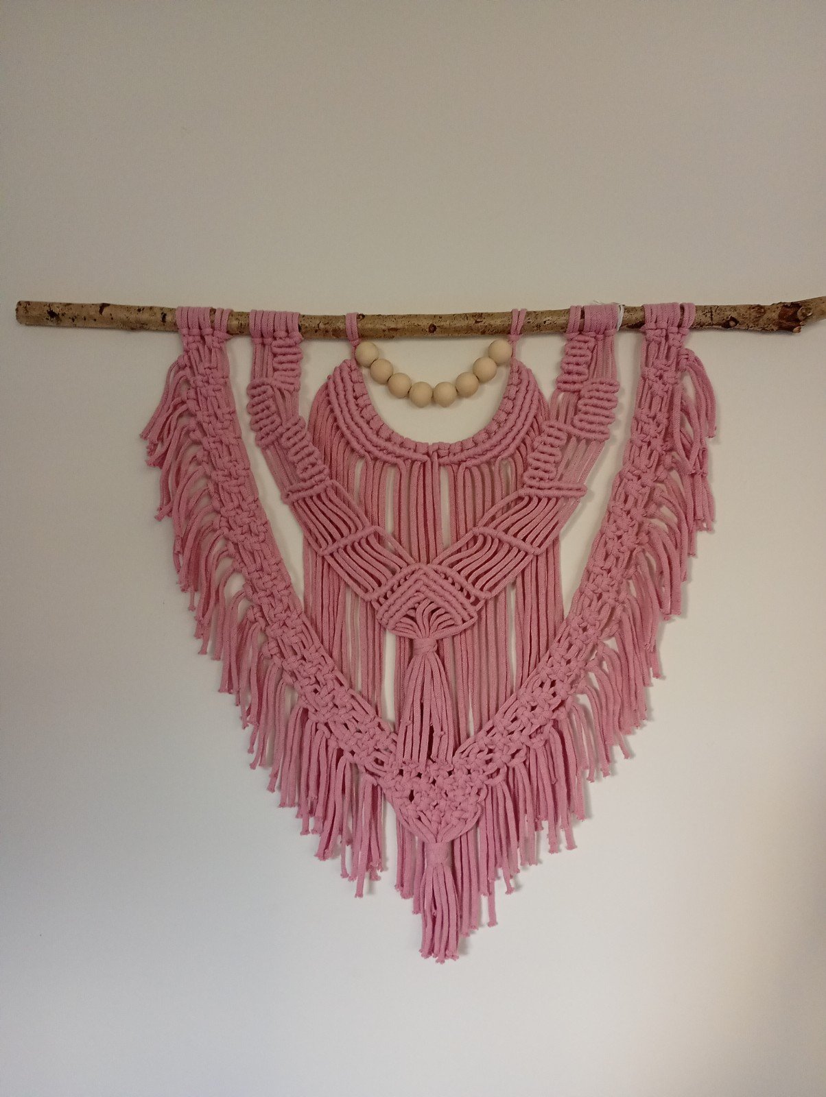 Wanddecoratie Iris-2, macramé, oud roze - 101524 Wanddecoratie, macramé, oud roze