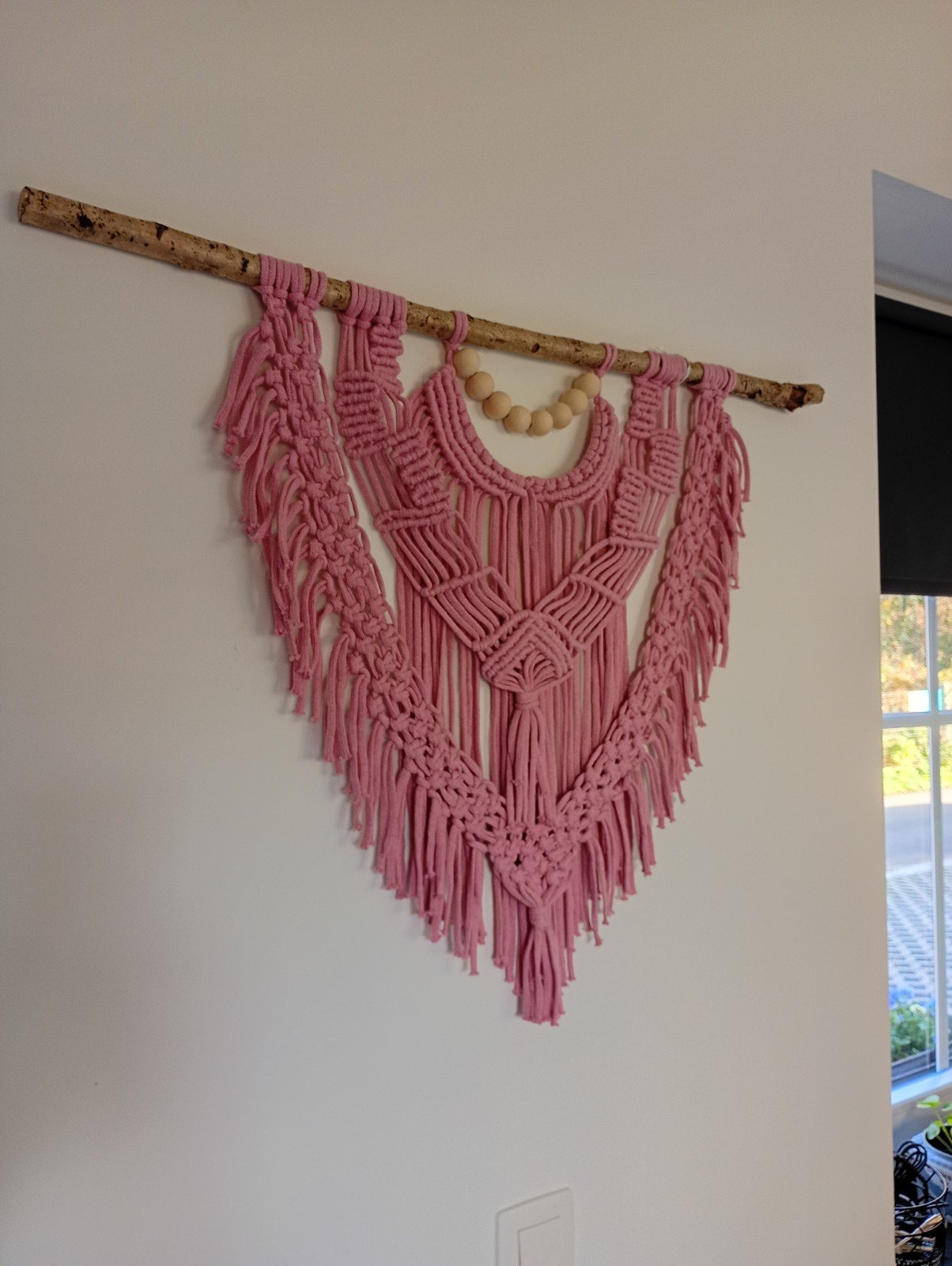 Wanddecoratie Iris-2, macramé, oud roze - 101525 Wanddecoratie, macramé, oud roze