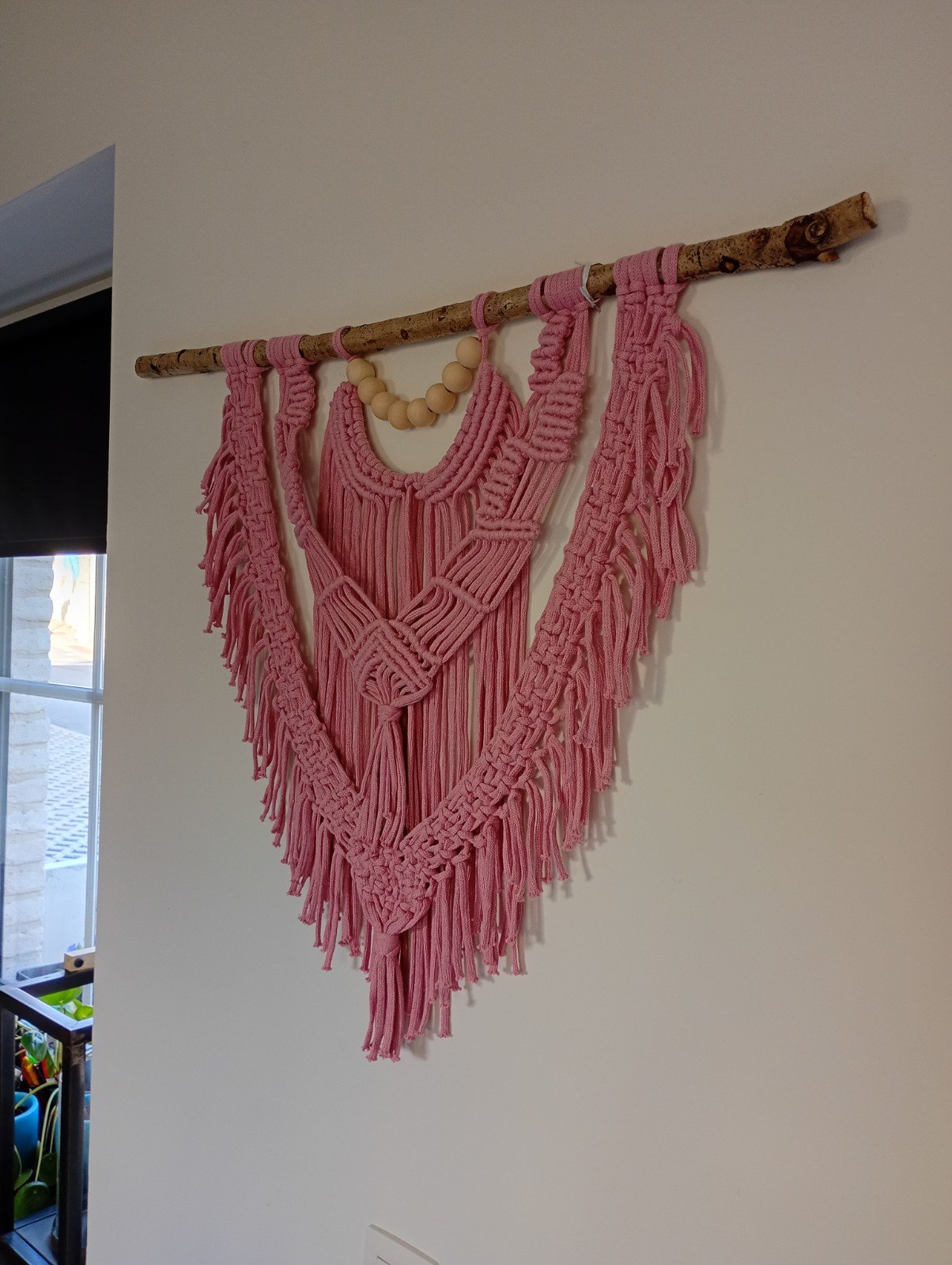 Wanddecoratie Iris-2, macramé, oud roze - 101526 Wanddecoratie, macramé, oud roze