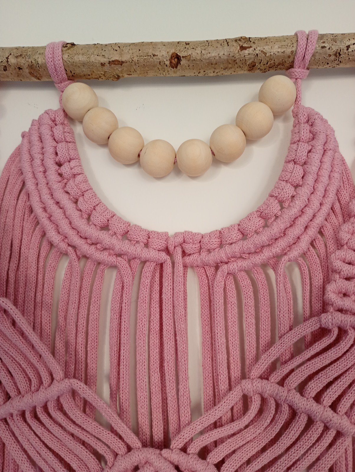 Wanddecoratie Iris-2, macramé, oud roze - 101527 Wanddecoratie, macramé, oud roze