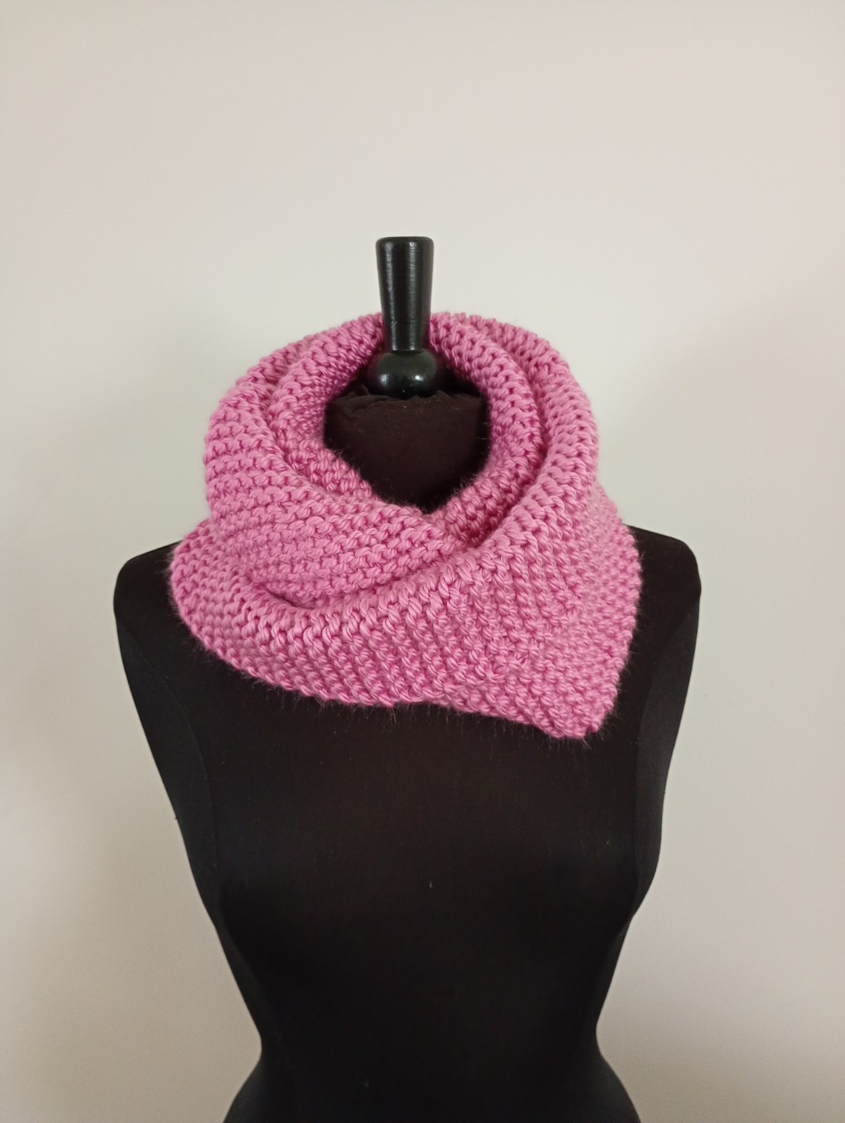 gebreide wikkelsjaal, roze