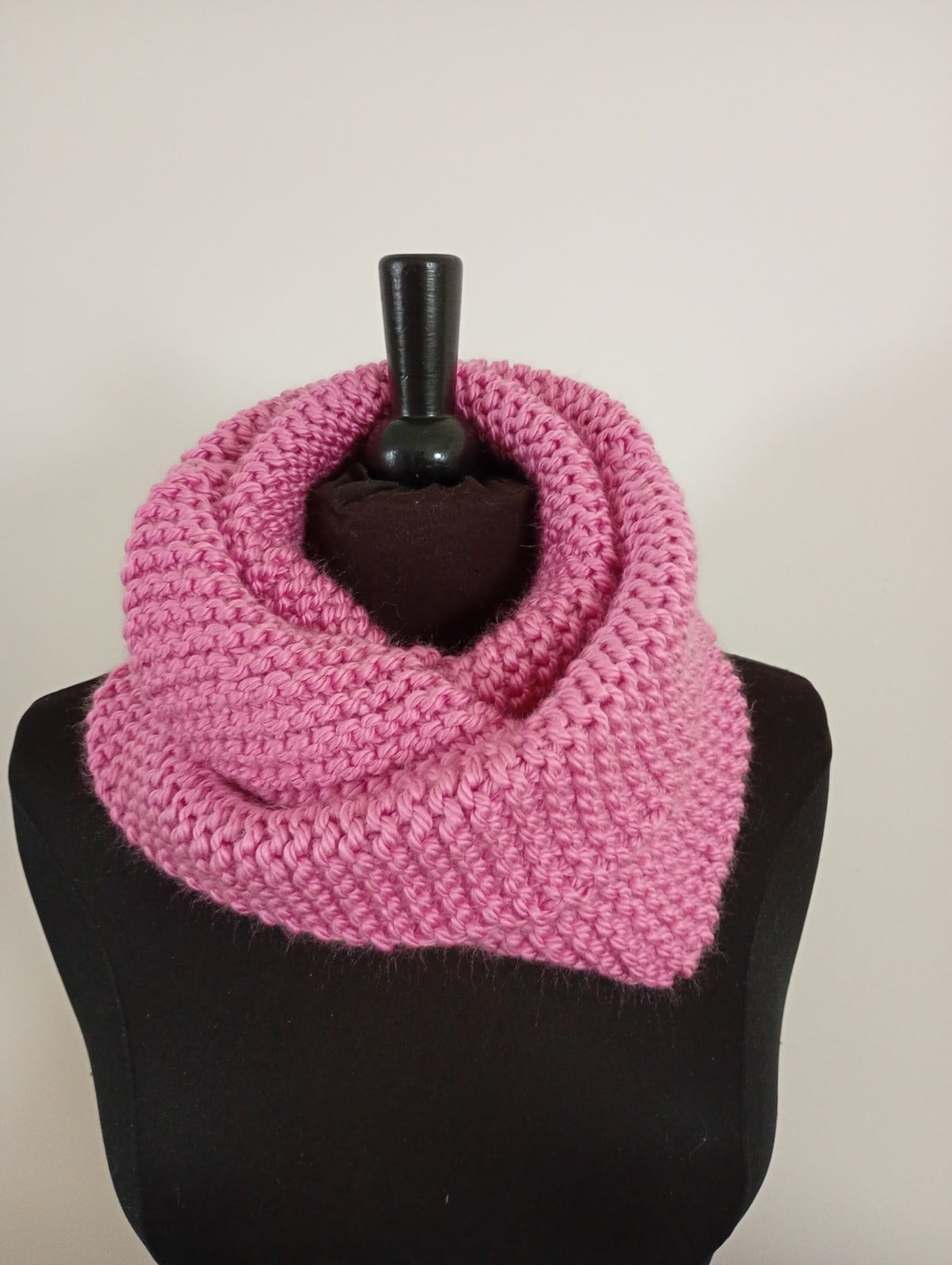 gebreide wikkelsjaal, roze