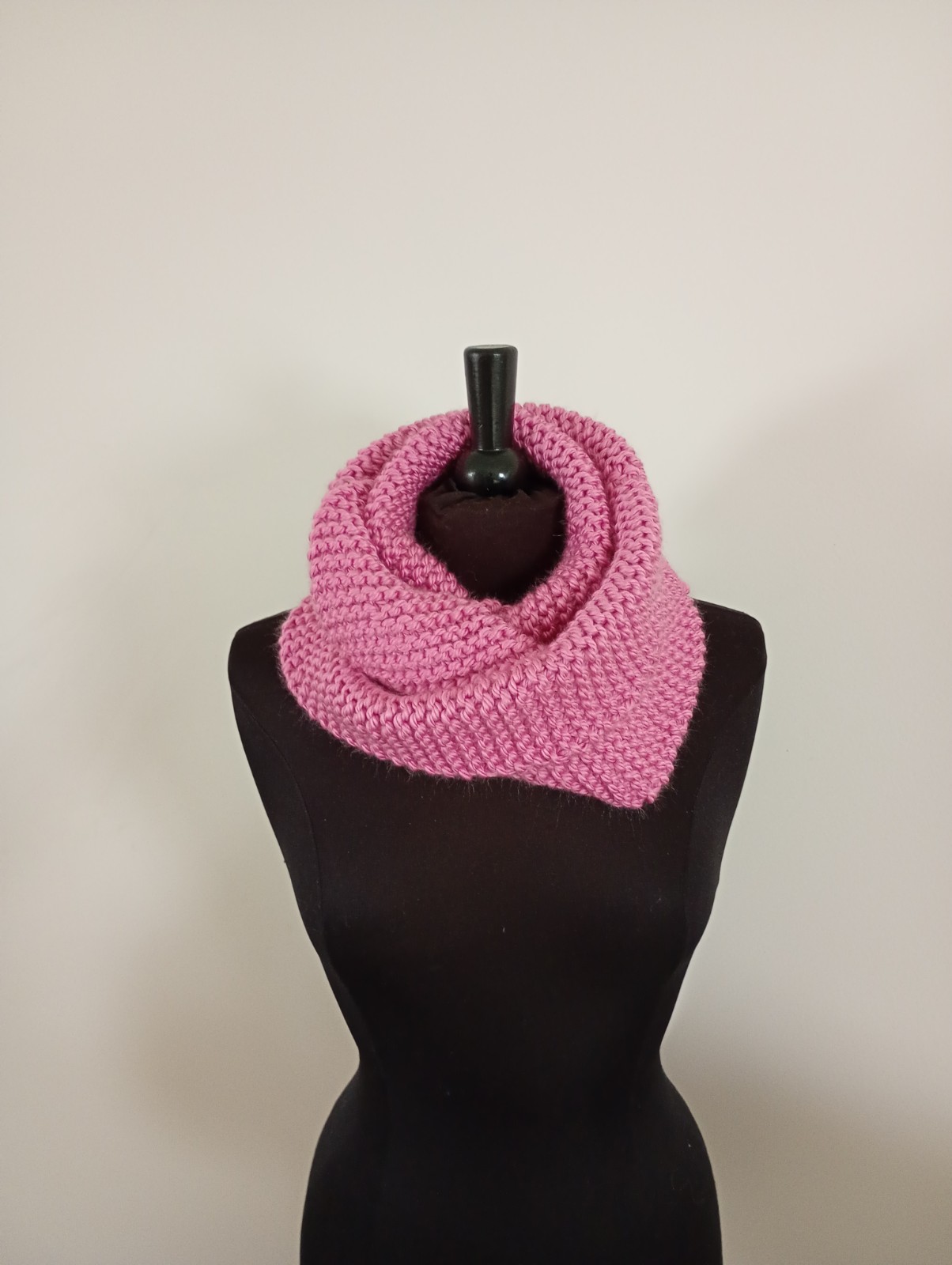 gebreide wikkelsjaal, roze
