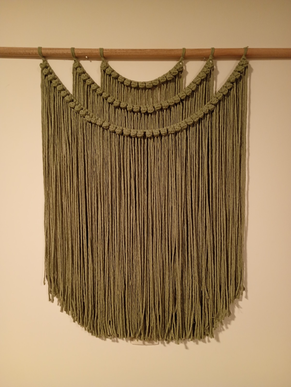 Wanddecoratie Macramé mint groen