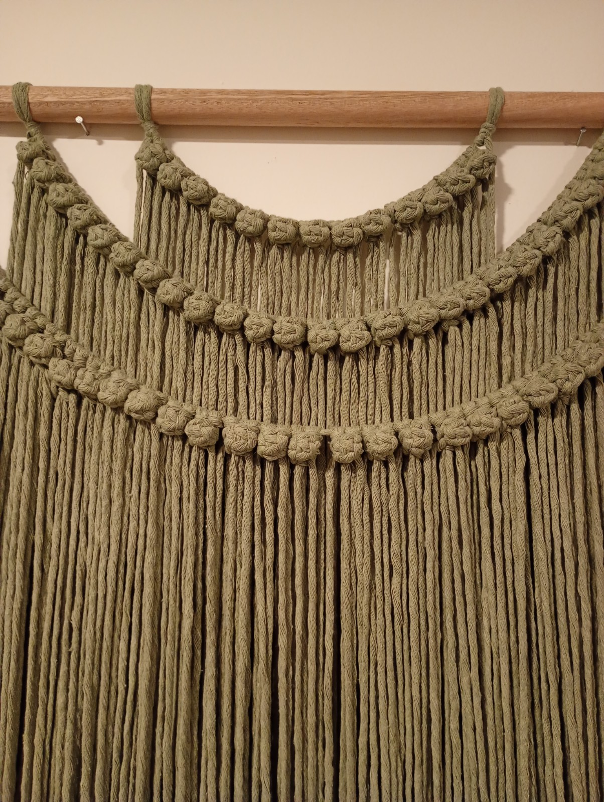Wanddecoratie Macramé mint groen