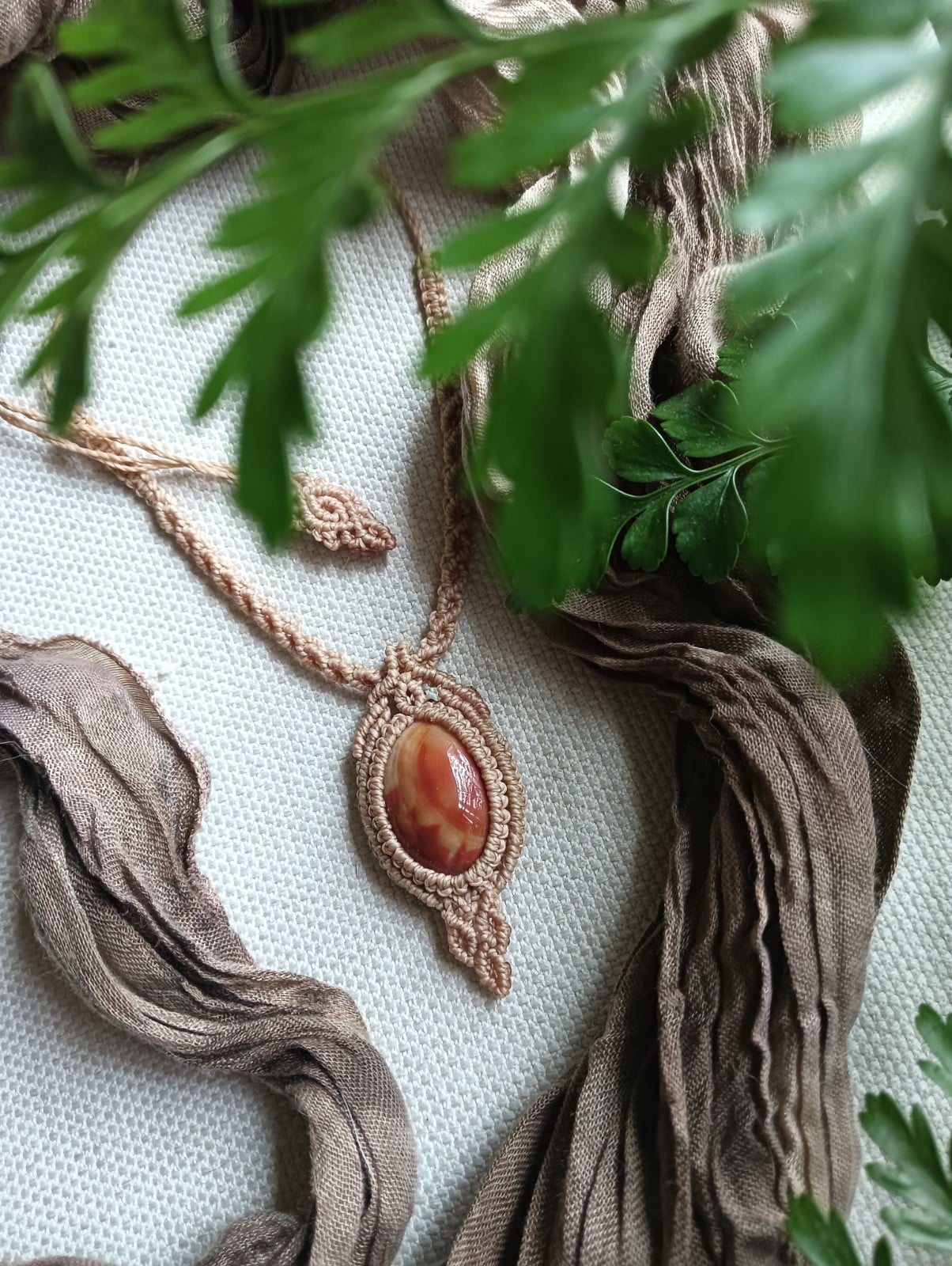 Handgemaakte Ketting met Carneool - 121878 Yara-Handgemaakte Ketting met Carneool