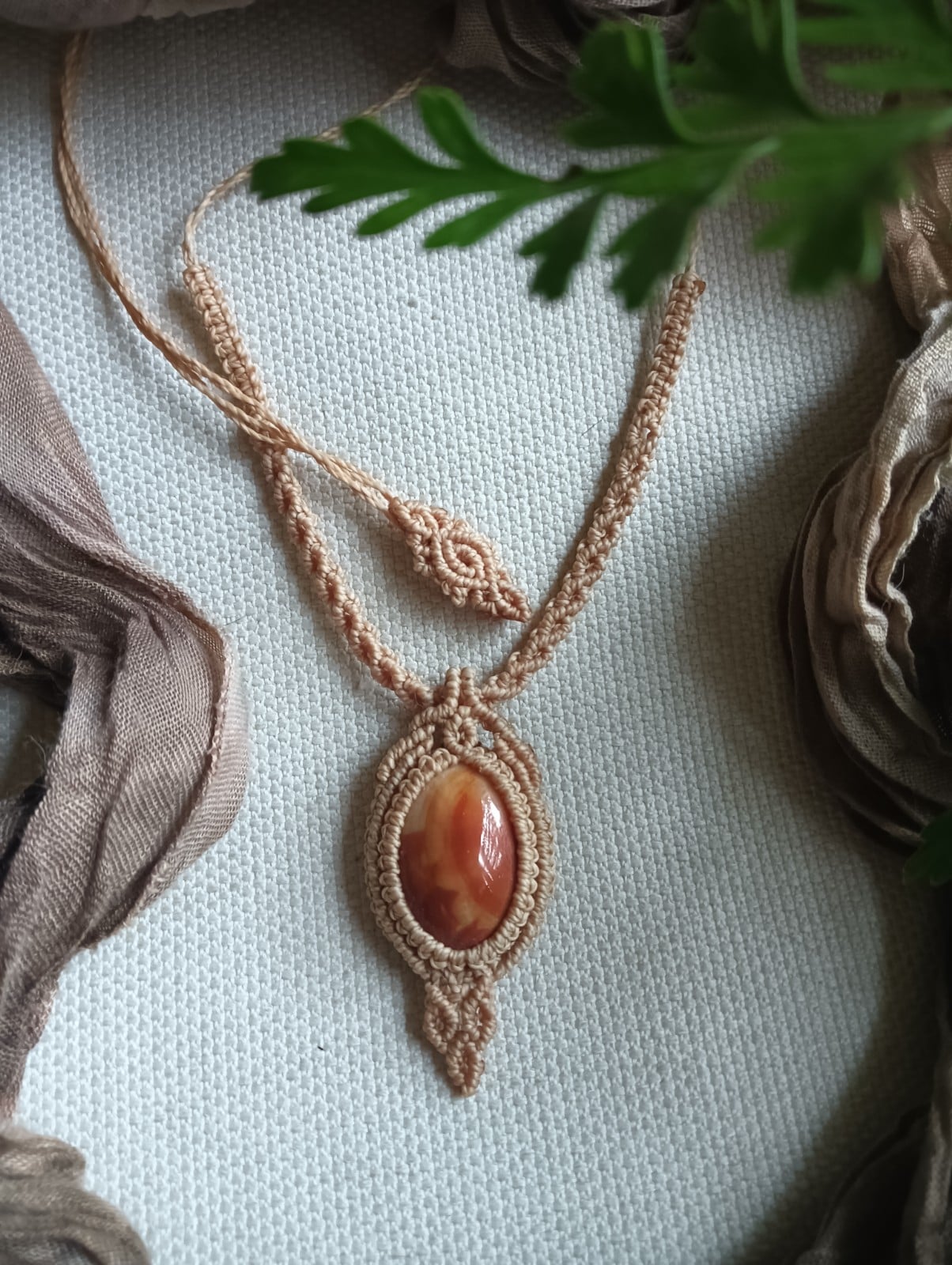 Handgemaakte Ketting met Carneool - 121880 Yara-Handgemaakte Ketting met Carneool