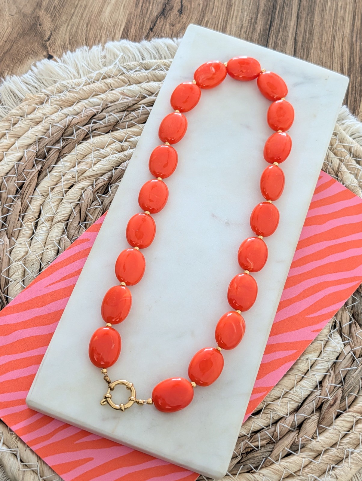 Koningsdag kralenketting oranje