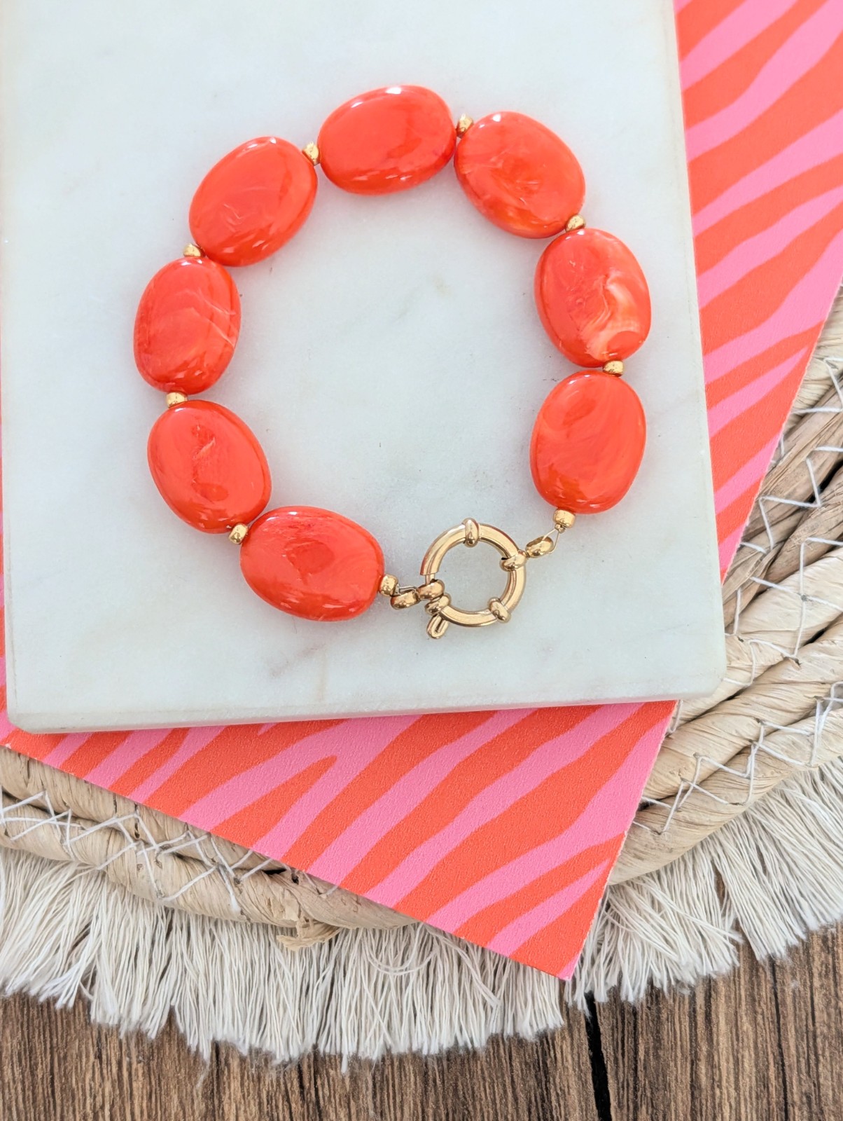 Kralenarmband oranje Koningsdag