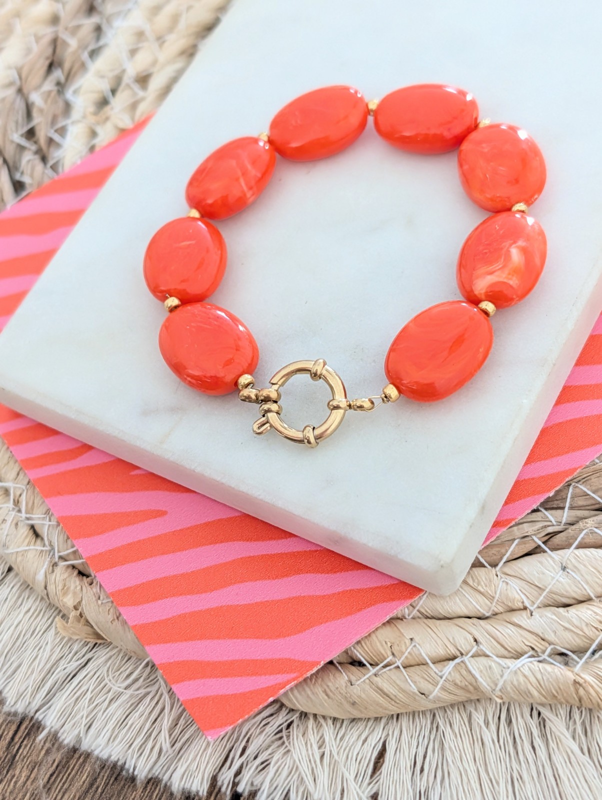 Kralenarmband oranje Koningsdag