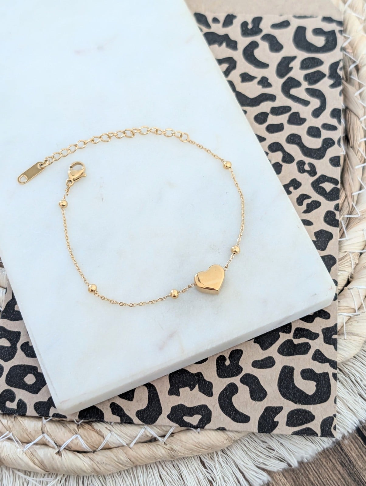 Big heart armband RVS