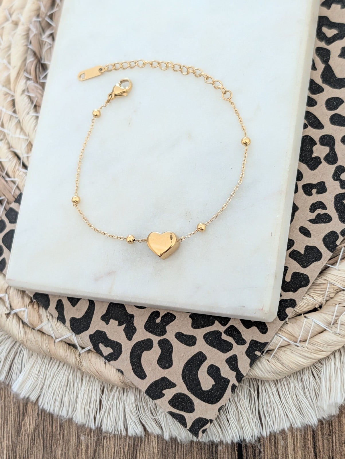 Big heart armband RVS