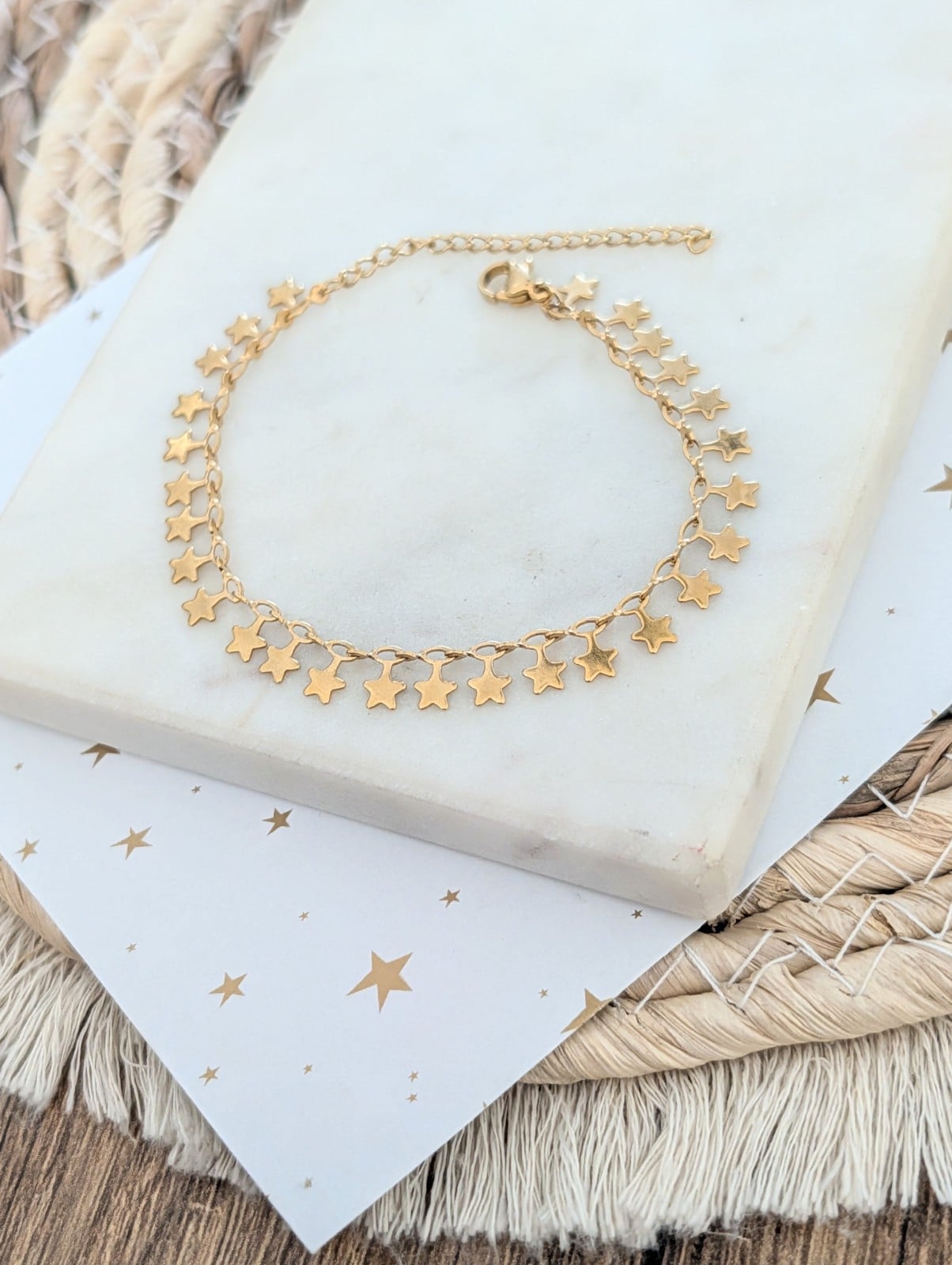 Lovely Gold Star armband RVS