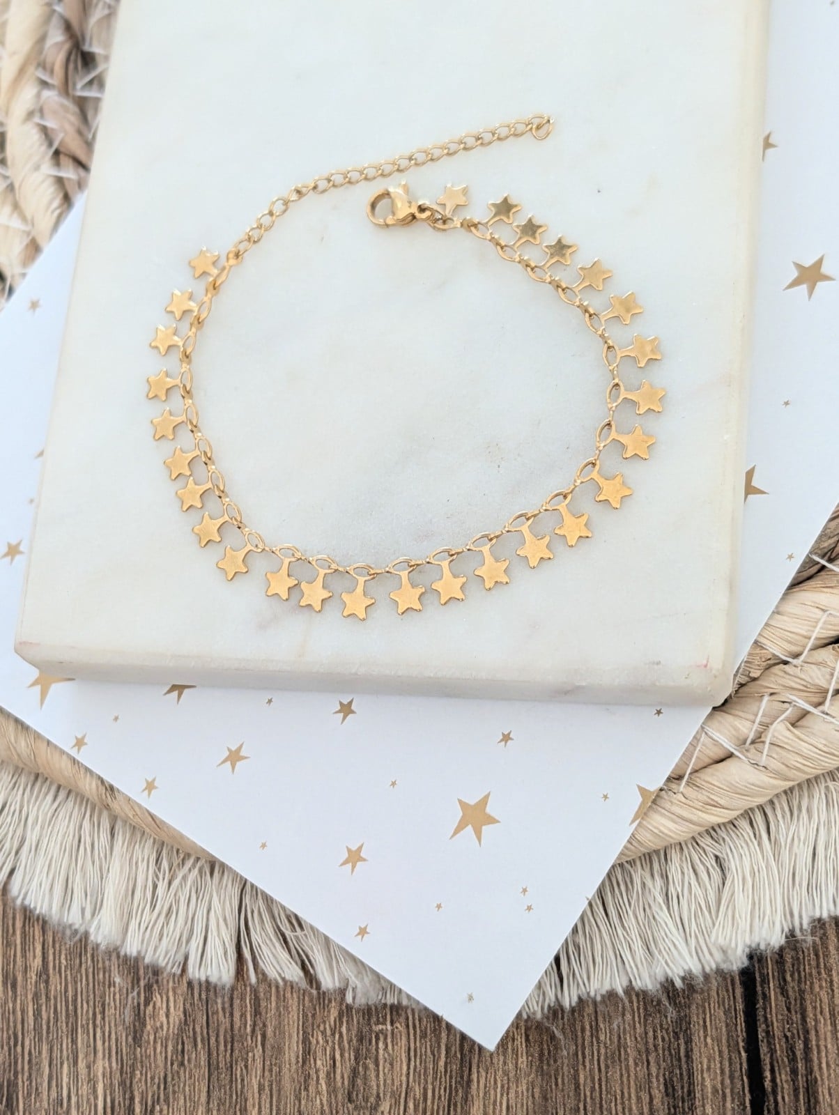Lovely Gold Star armband RVS