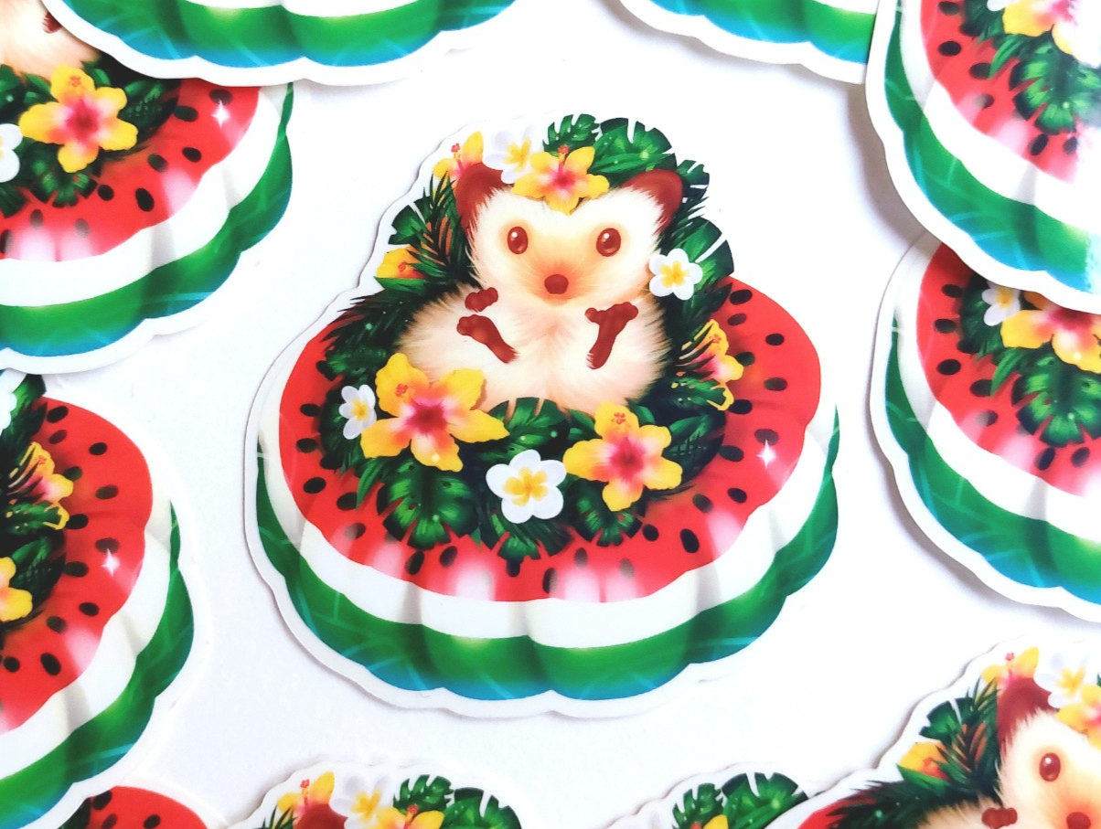 Bloemen hibiscus egel sticker, 7x7 cm (2.75x2.75 inch) - 86901 Bloemen hibiscus egel sticker, 7x7 cm (2.75x2.75 inch)
