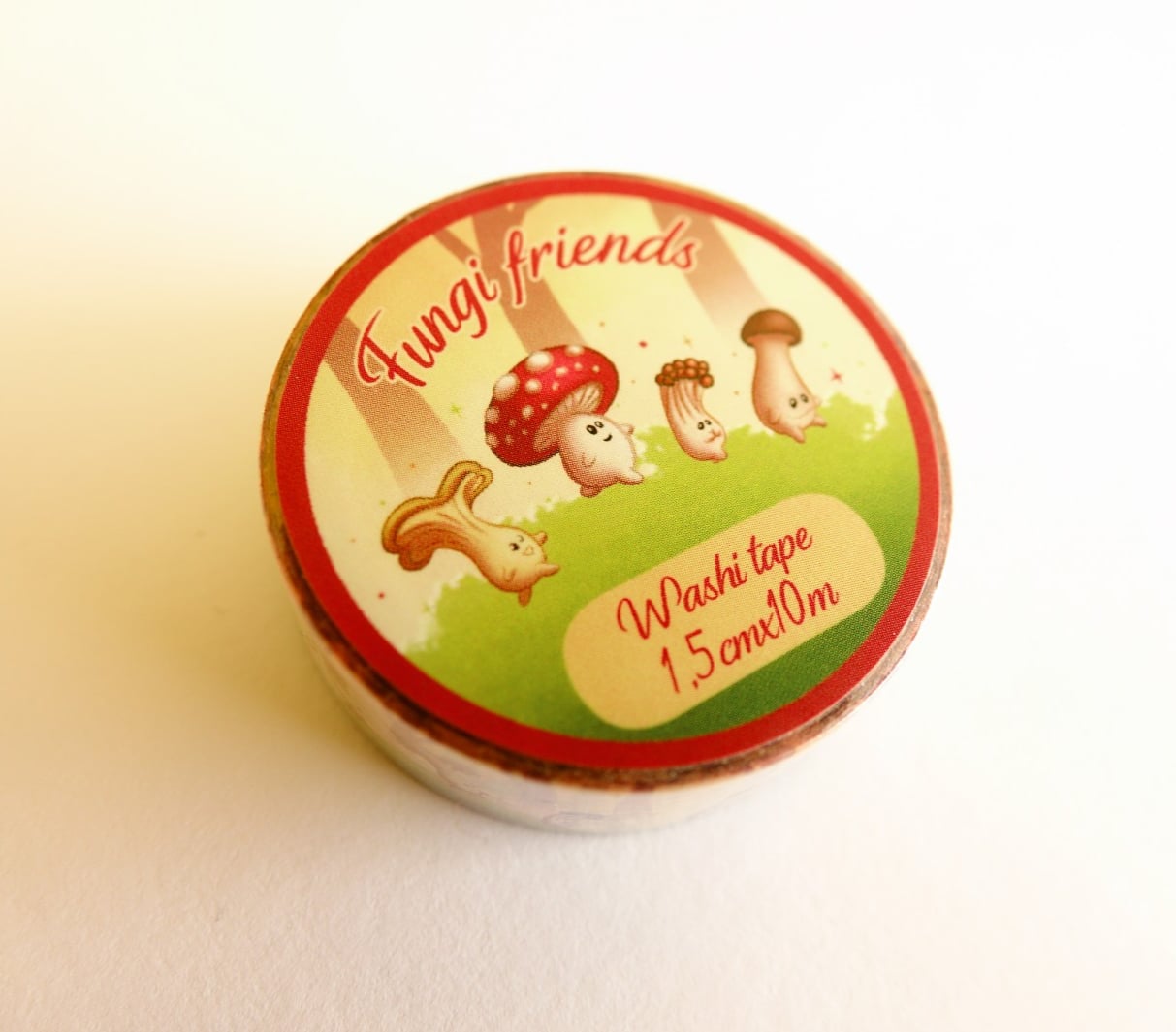 Washitape Fungi friends paddestoelen herfst 1,5cx10m - 153924 Washitape Fungi friends paddestoelen herfst 1,5cx10m
