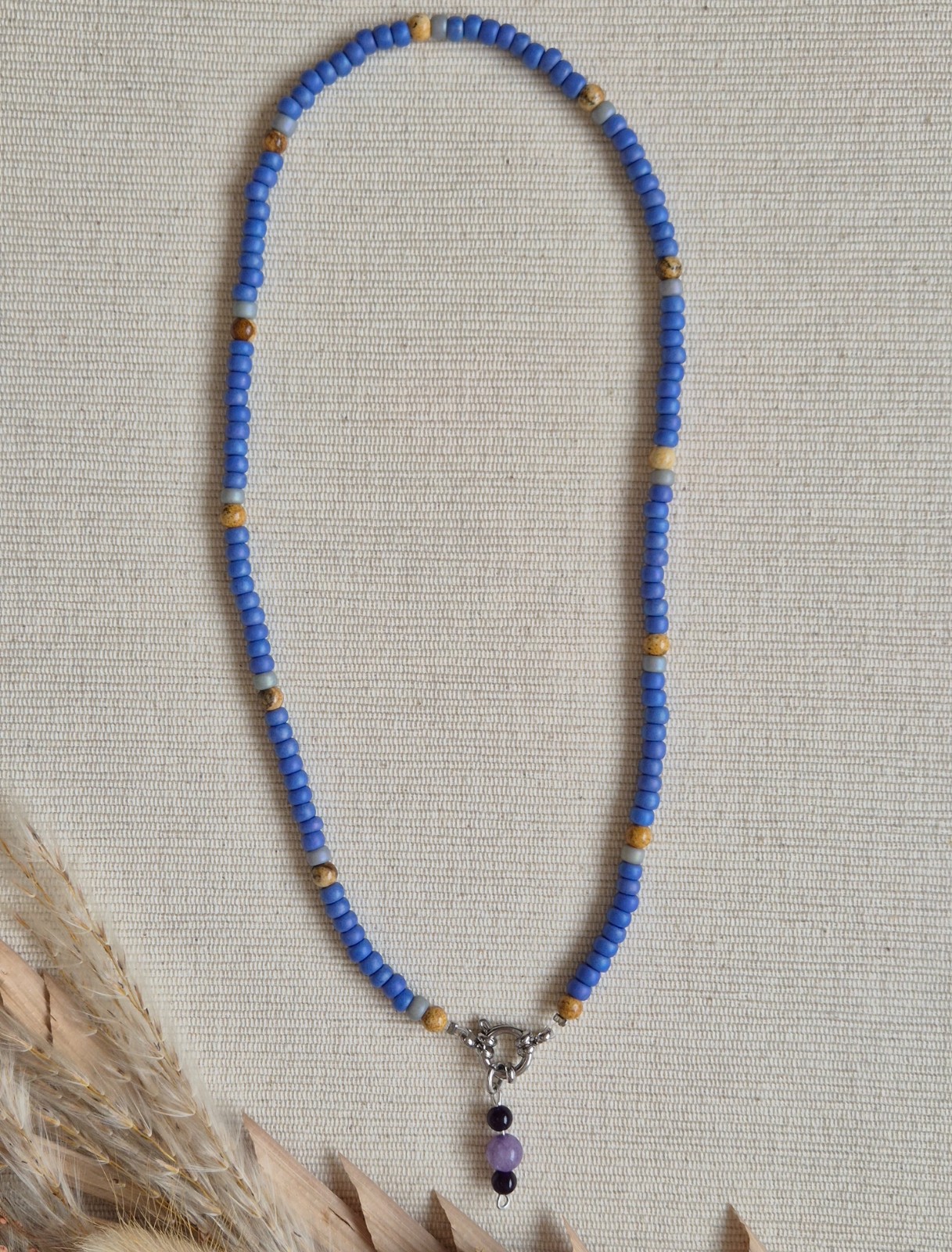 Basic ketting picture jaspis en miyuki kralen met boeisluiting voor b… - 134919 Basic ketting picture jaspis en miyuki kralen met boeisluiting voor bedels