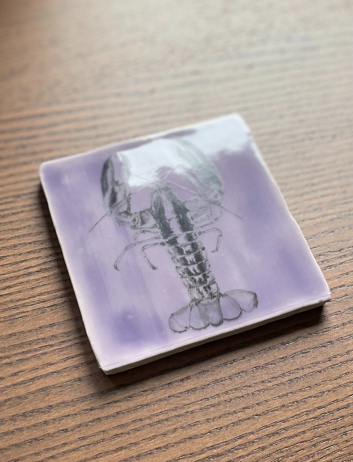 Tegeltje paars - Kreeft potlood