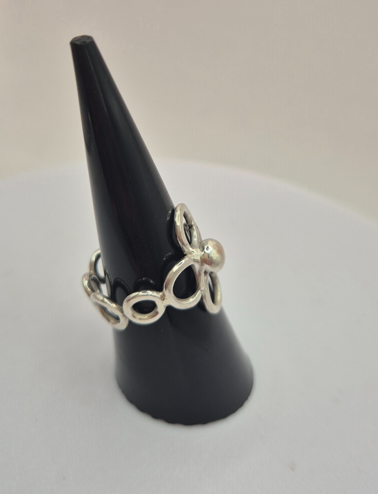 Zilveren bloemen ring