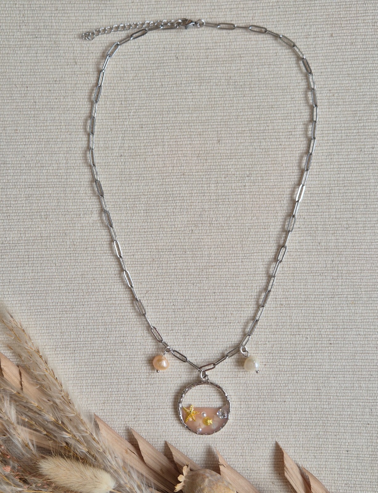 Zilveren schakelketting met opvallende bedel | Coral - 134944 Zilveren schakelketting met opvallende bedel | Coral