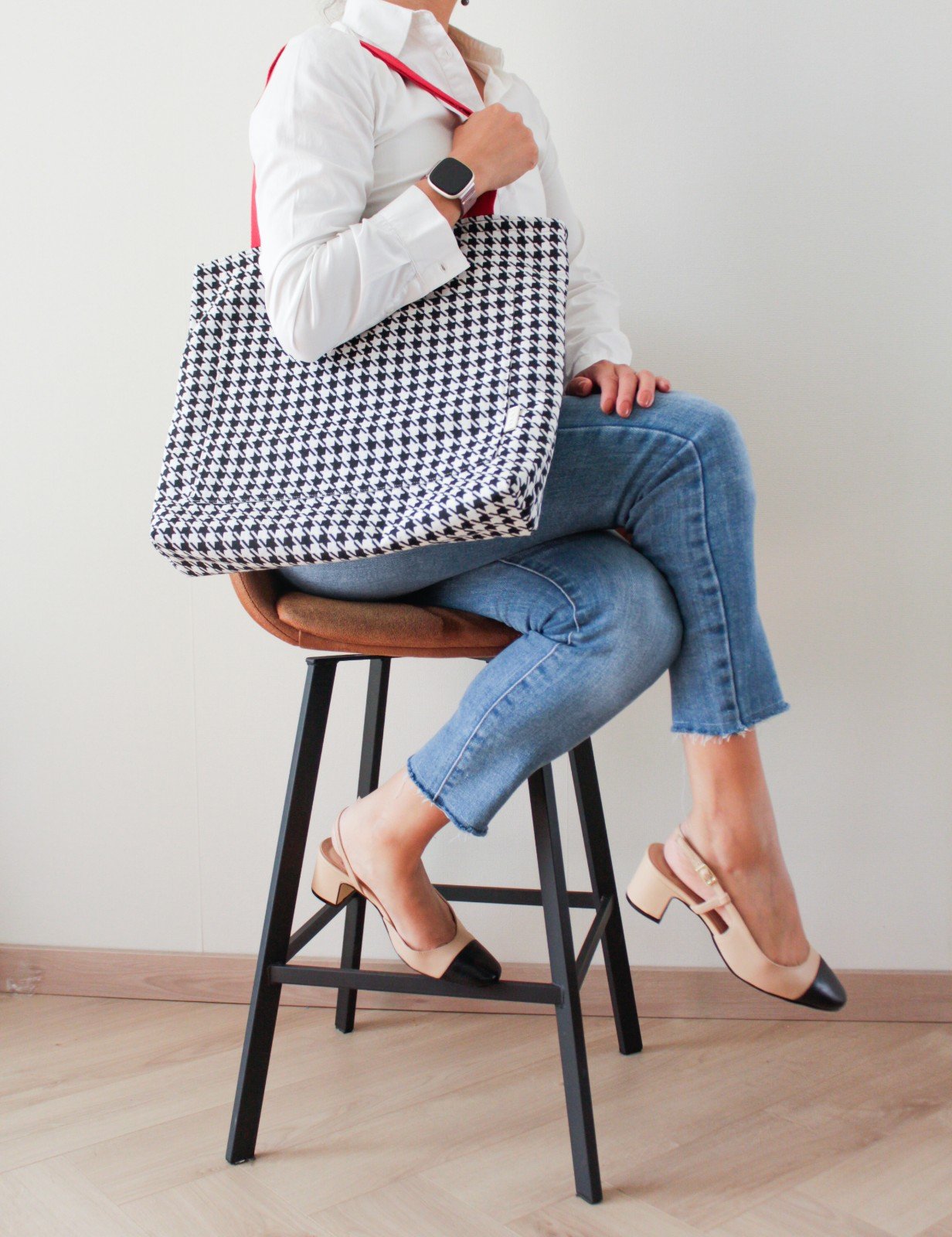 Stoffen Tote - Pied de Poule - Model Berna