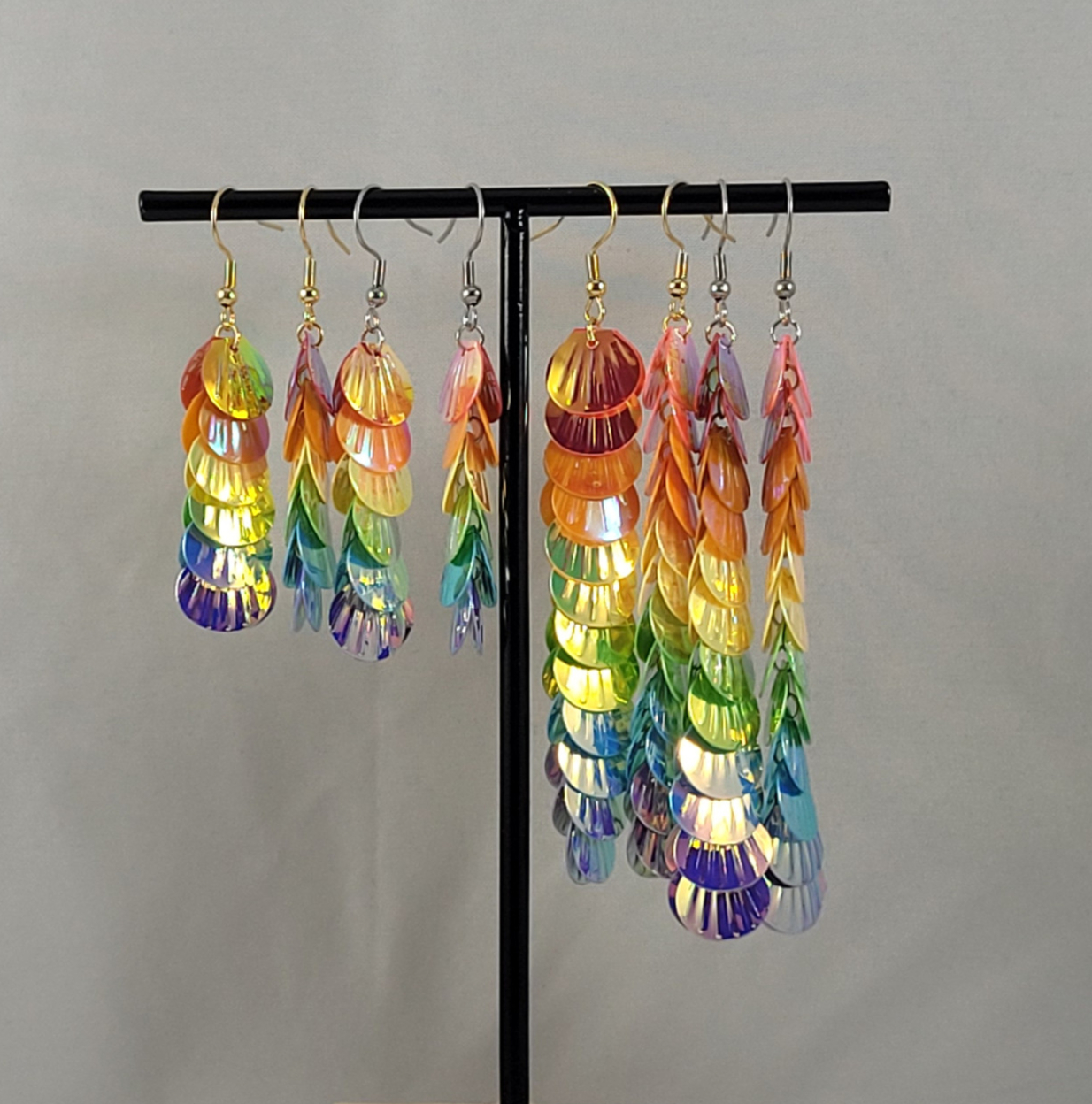 Schelp regenboog holografische oorbellen - 124215 Schelp regenboog holografische oorbellen