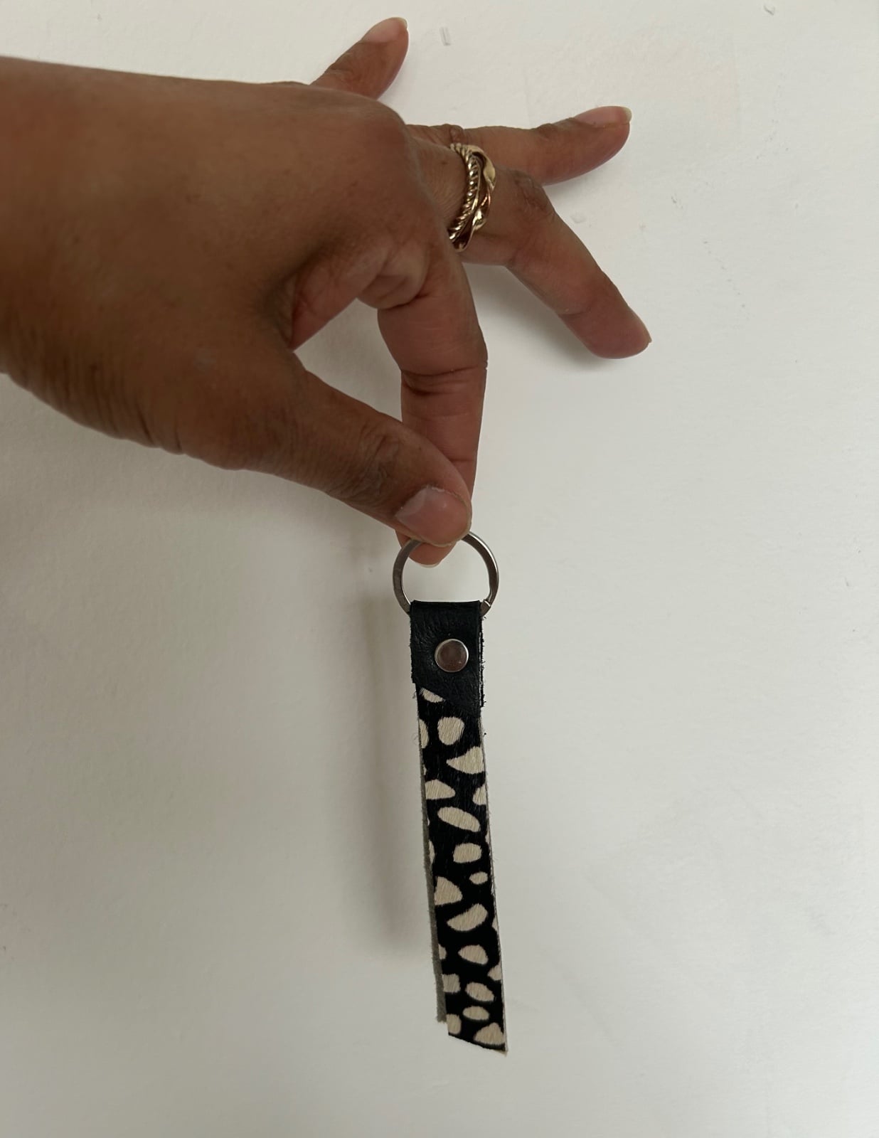 sleutelhanger van leer 'hertenprint, keyring