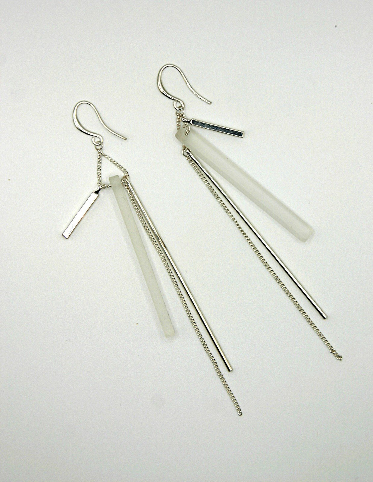 Chic evening wit haak oorbellen - 74253 Chic evening wit haak oorbellen