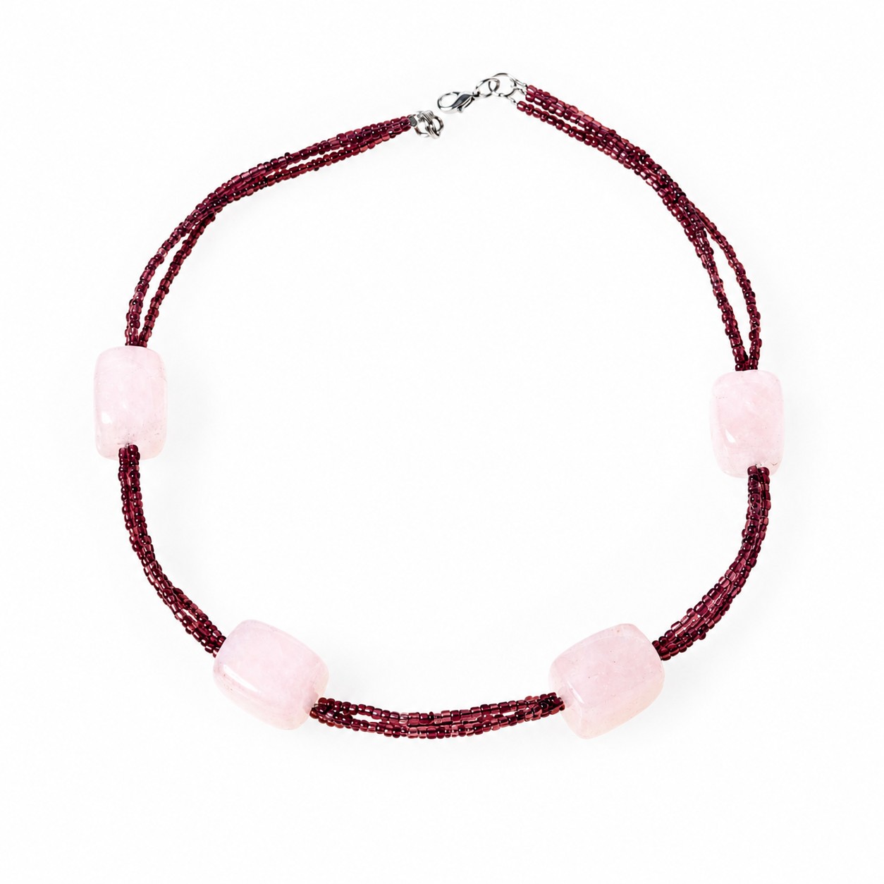 Rozenkwarts ketting. - 130113 Rozenkwarts ketting.