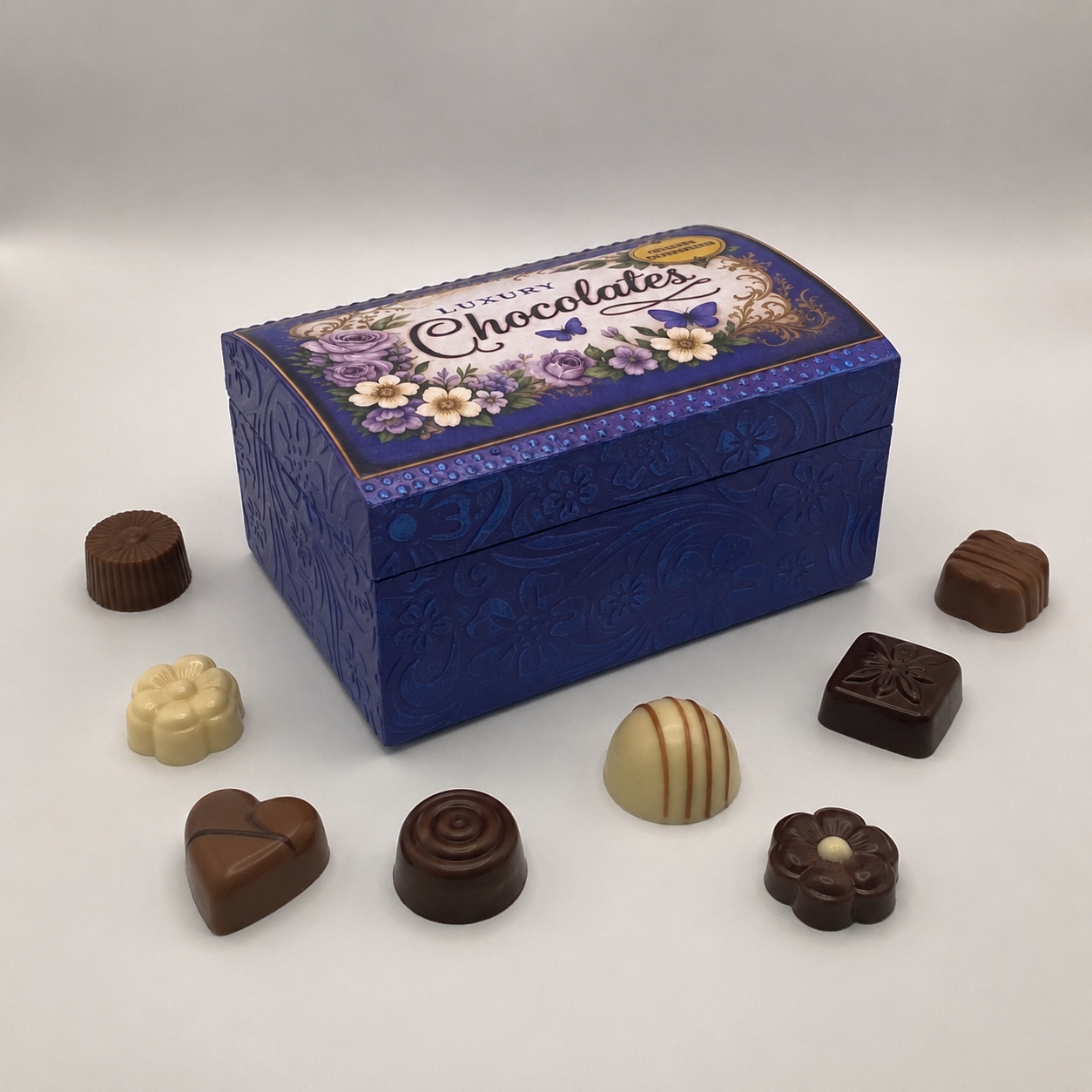 Handgedecoreerde bamboe bewaardoos ‘More Chocolate’ - 146099 Handgedecoreerde bamboe bewaardoos ‘More Chocolate’