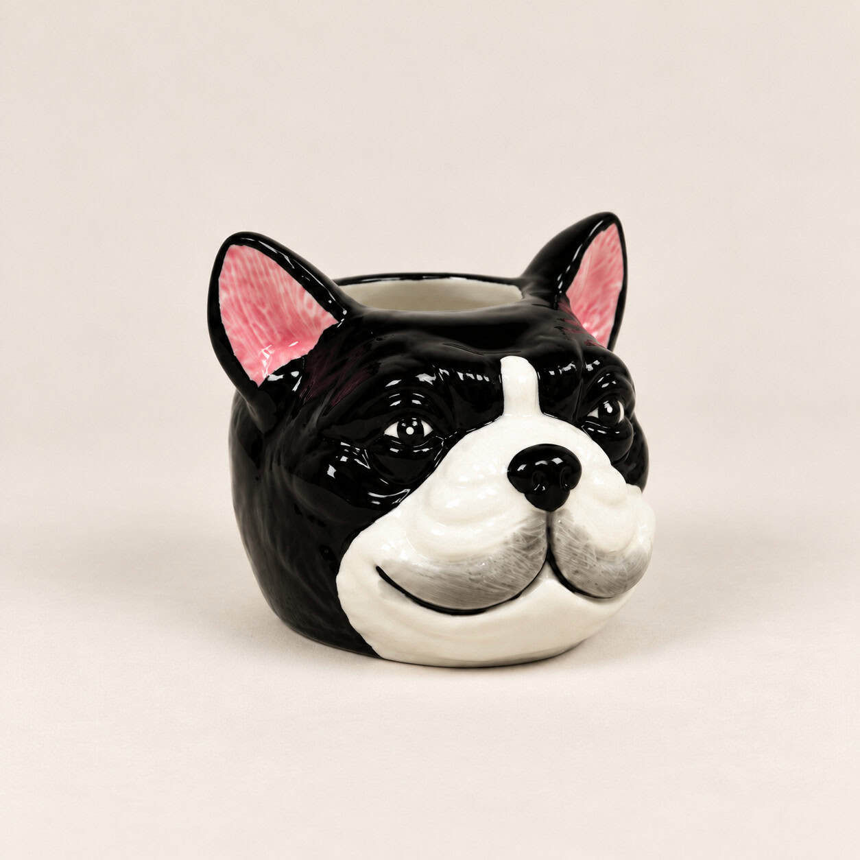 Bloempotje bulldog zwart-wit - 156243 Bloempotje bulldog zwart-wit