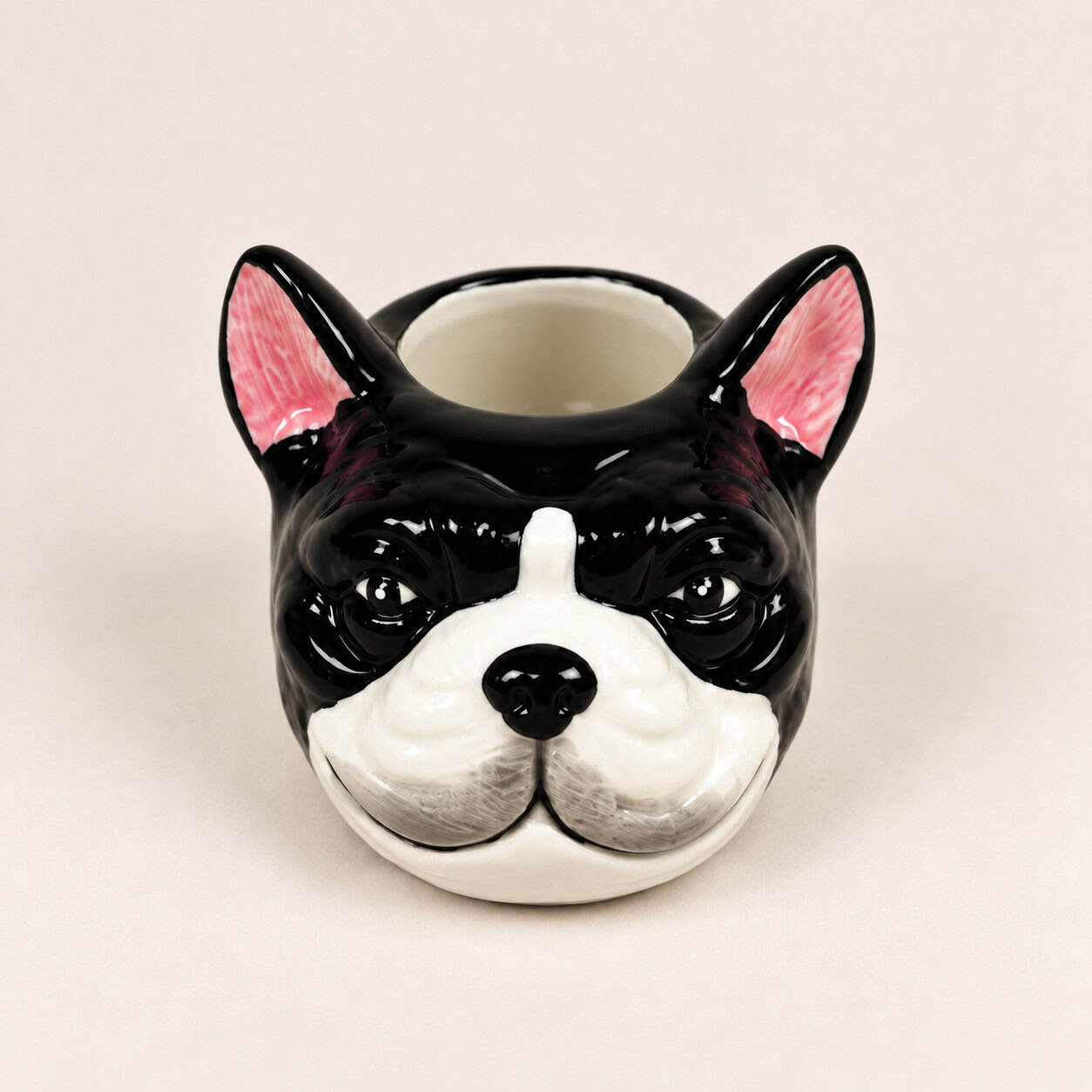 Bloempotje bulldog zwart-wit - 156244 Bloempotje bulldog zwart-wit