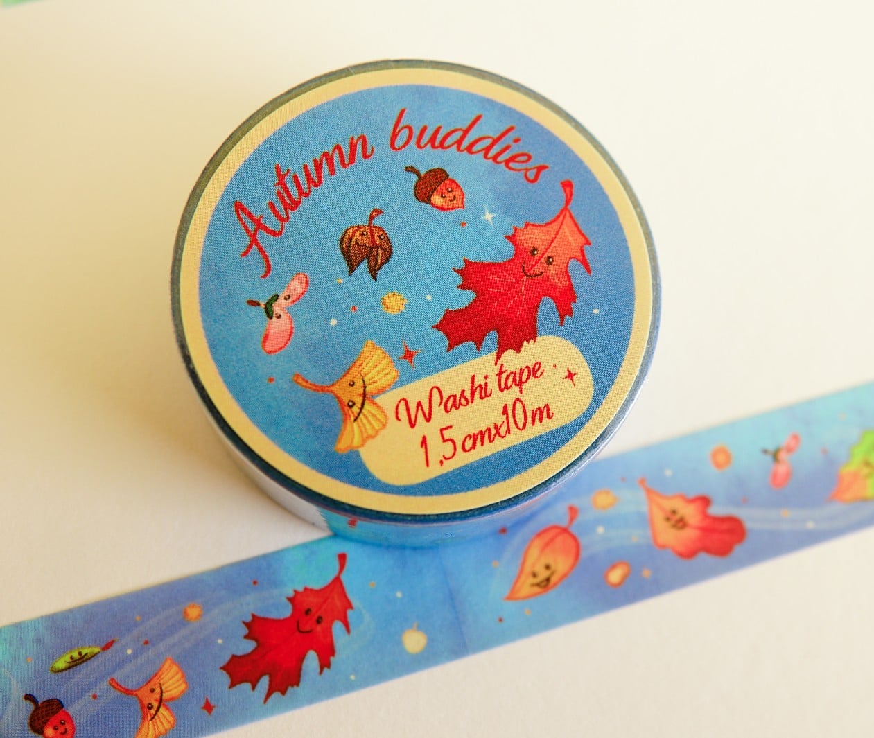 Washitape Autumn buddies, herfst bladeren, eikeltjes, herfst patroon … - 153937 Washitape Autumn buddies, herfst bladeren, eikeltjes, herfst patroon 1,5cmx10m