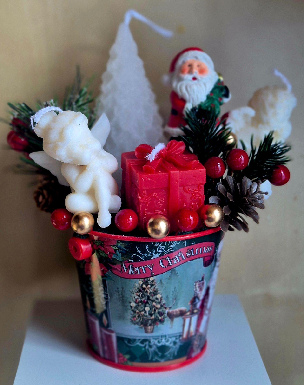 Kerst kaarssen boeket - 102168 Kerst kaarssen boeket