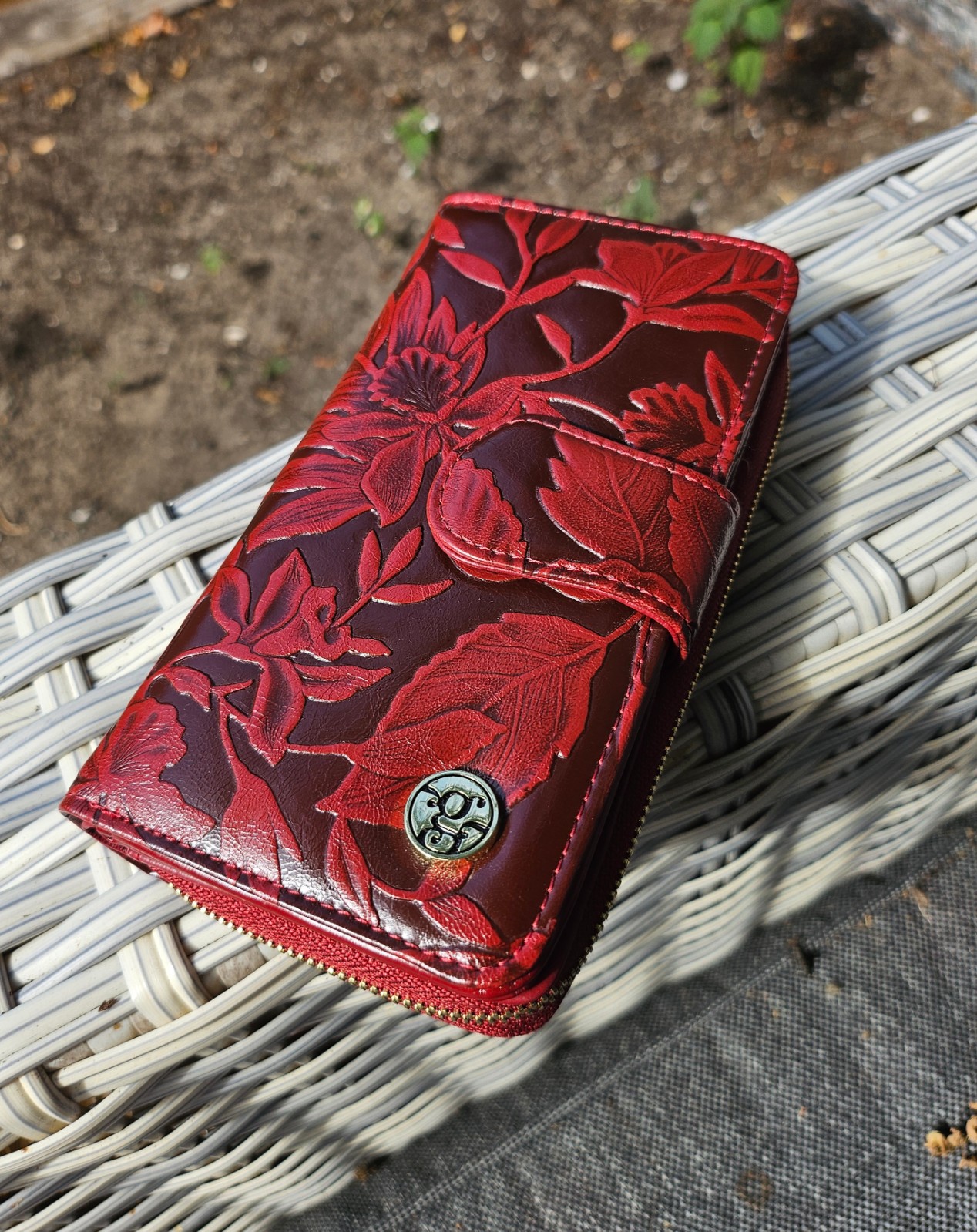 Luxe Gregorio Damesportemonnee van Echt Leer – Bloemenprint, RFID & Geschenkdoos