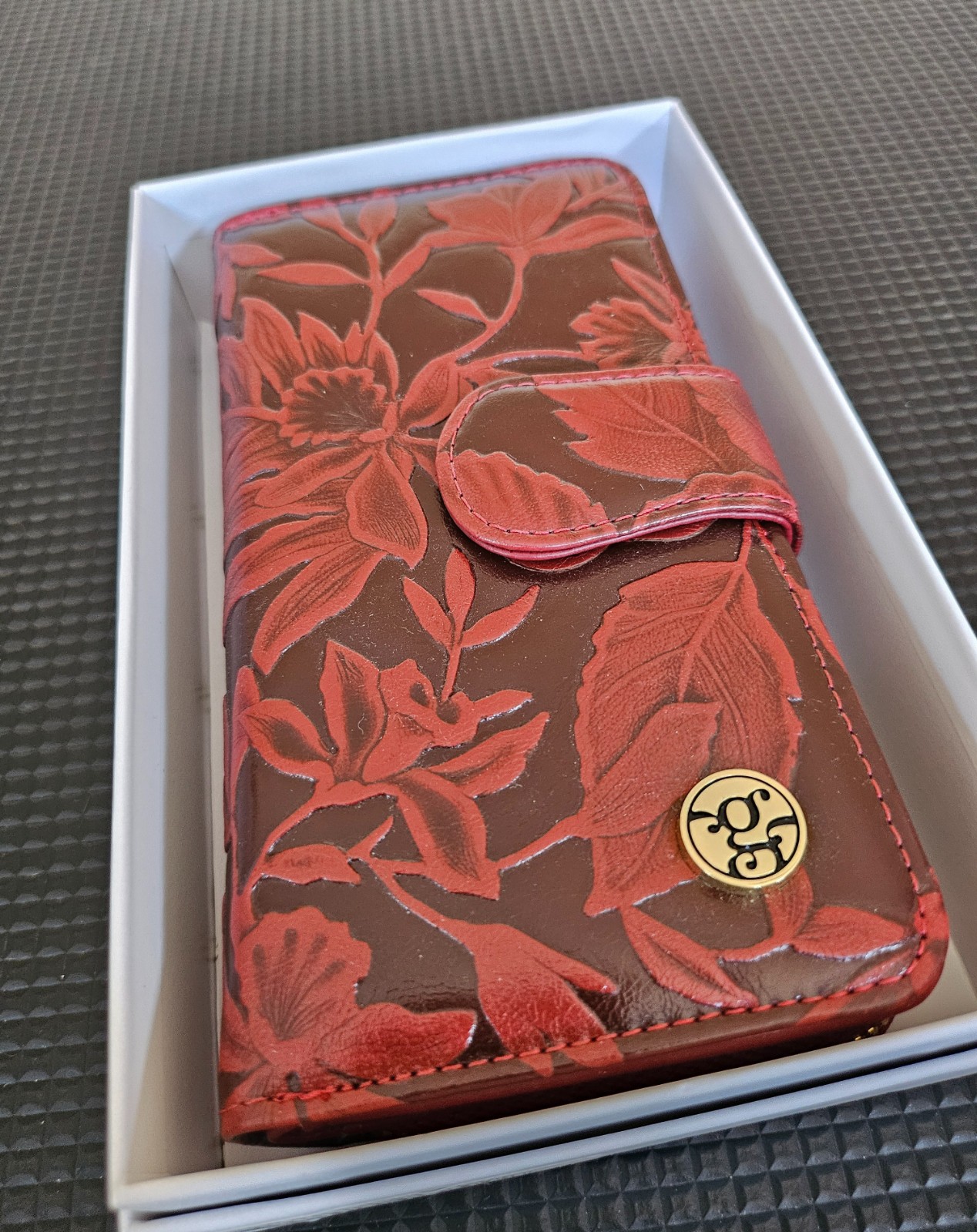 Luxe Gregorio Damesportemonnee van Echt Leer – Bloemenprint, RFID & Geschenkdoos