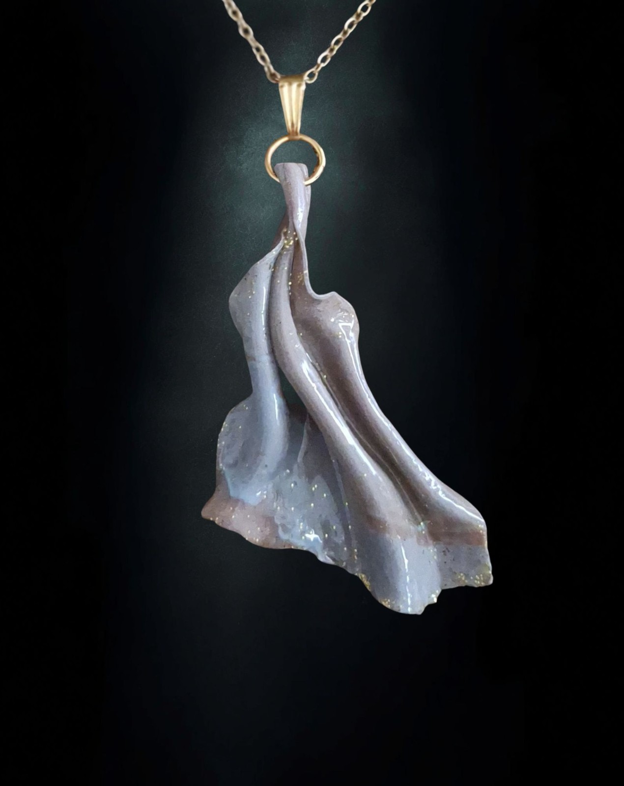 Handgemaakte statement hanger |Unieke polymeerklei halsketting | arti… - 134805 Handgemaakte statement hanger - Unieke polymeerklei halsketting - artistiek juweel voor haar - "Soft Breeze"