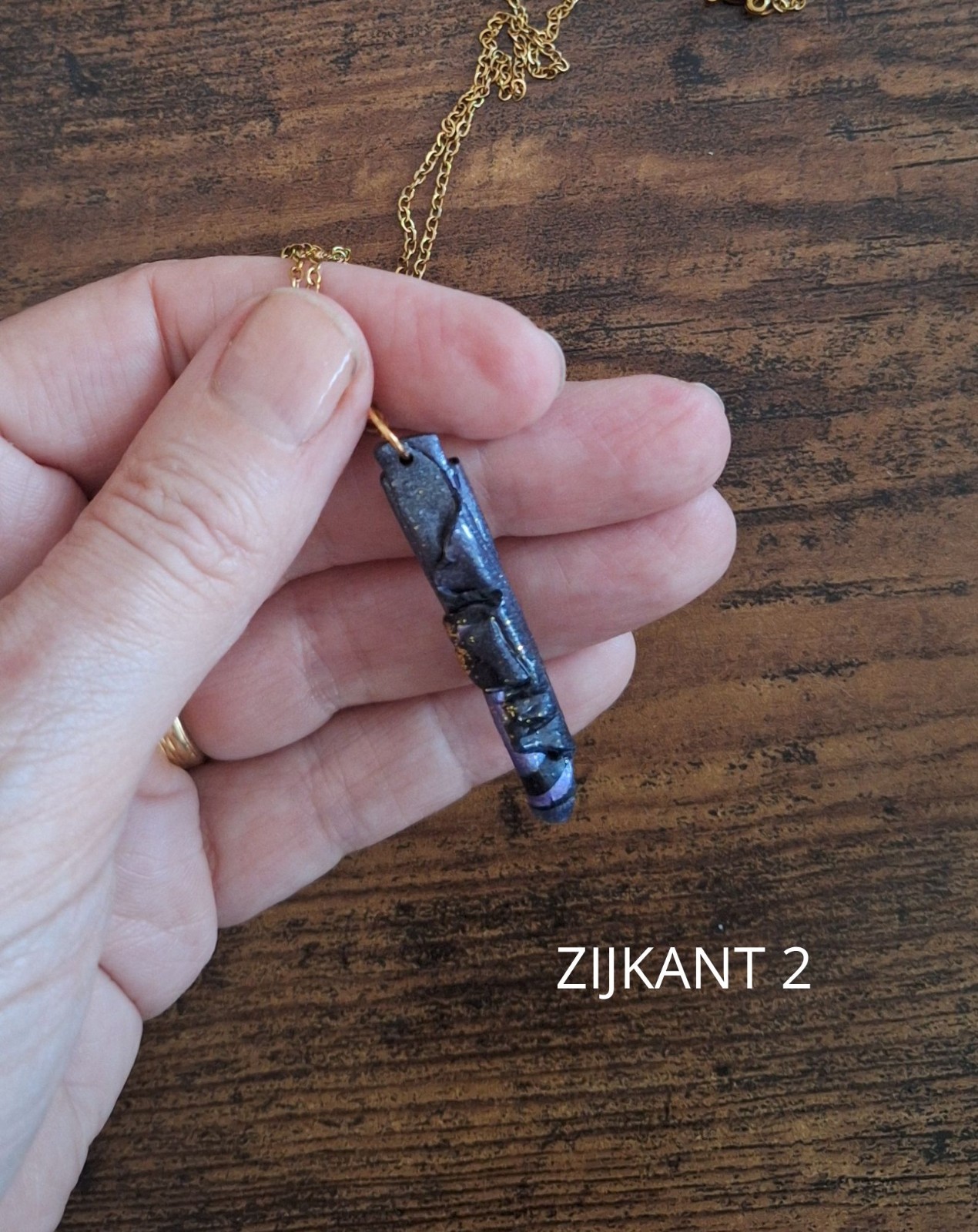 Paars zwarte hanger - speciaal juweel - slechts één exemplaar - ges… - 137047 Paars zwarte hanger - speciaal juweel - slechts één exemplaar - geschenk verjaardag vriendin - handgemaakte halsketting