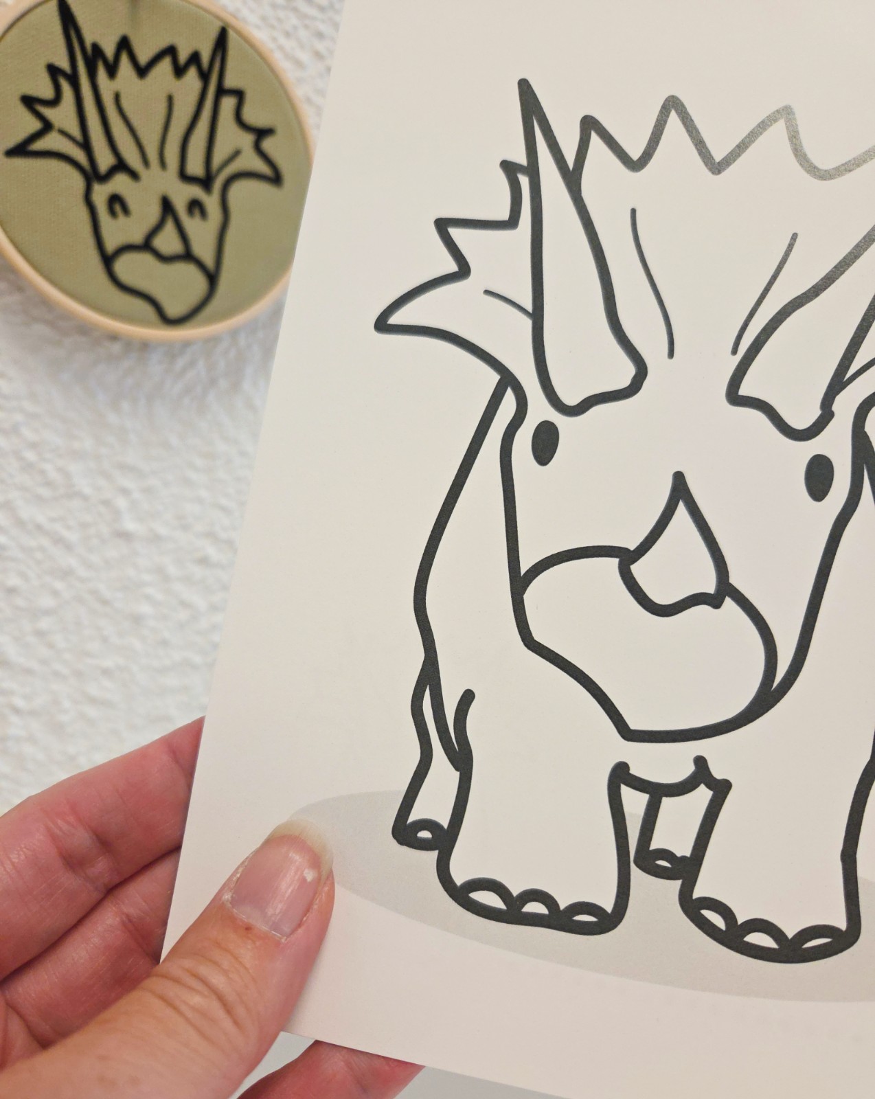 Handgemaakte Cadeau-, Decoratie set Terry Triceratops  | Dinokamer decoratie