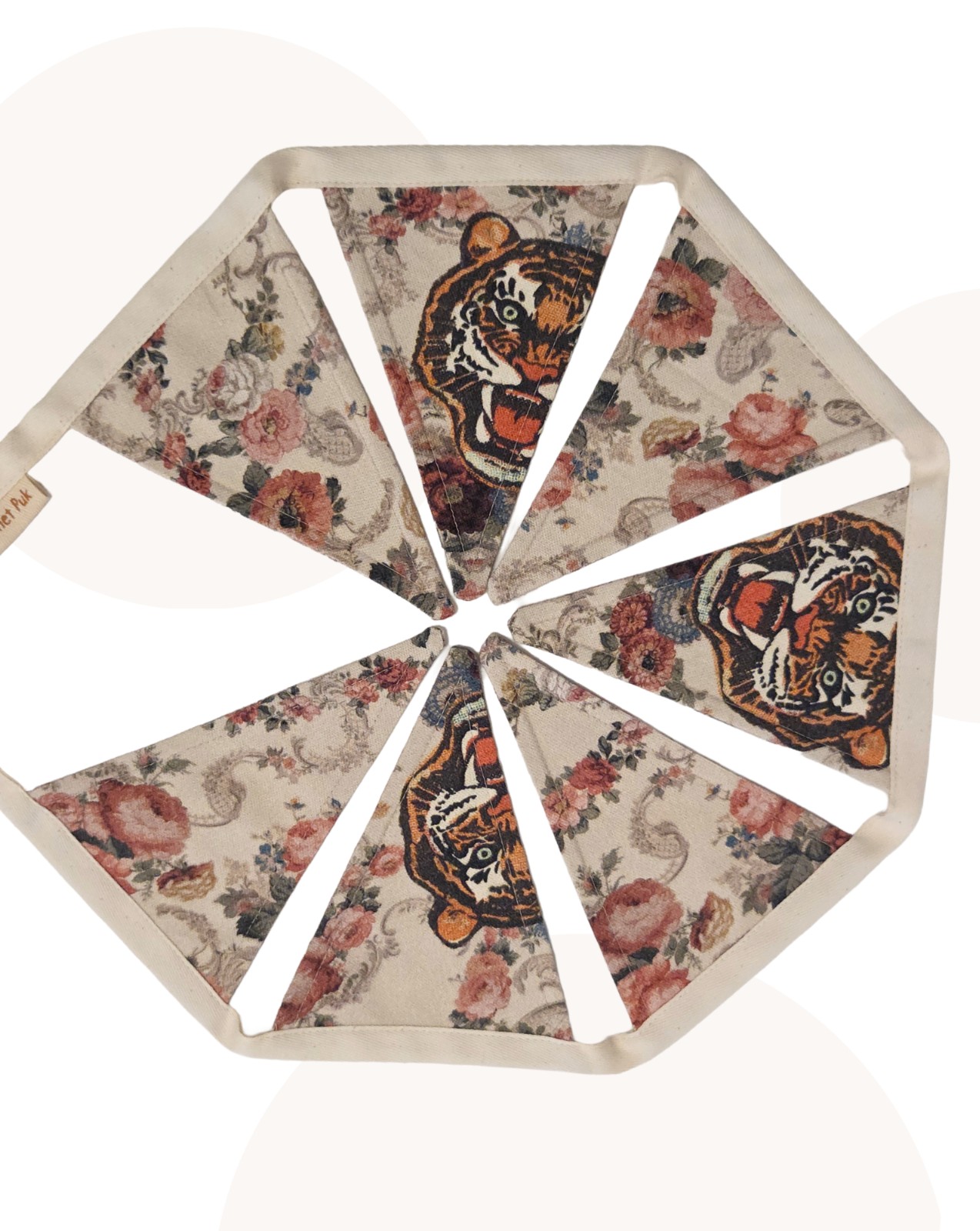 Decoratieset Vlaggenlijn + Vaantje | Tijger / Bloemenprint