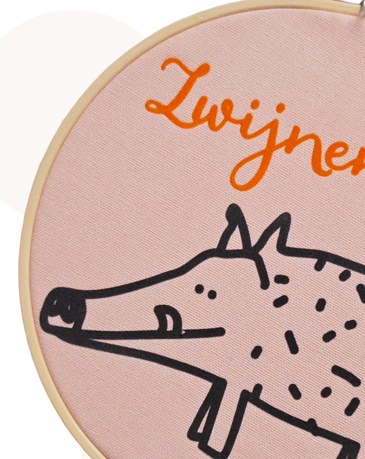 Ronde wandhanger Zwijnenstal | Roze