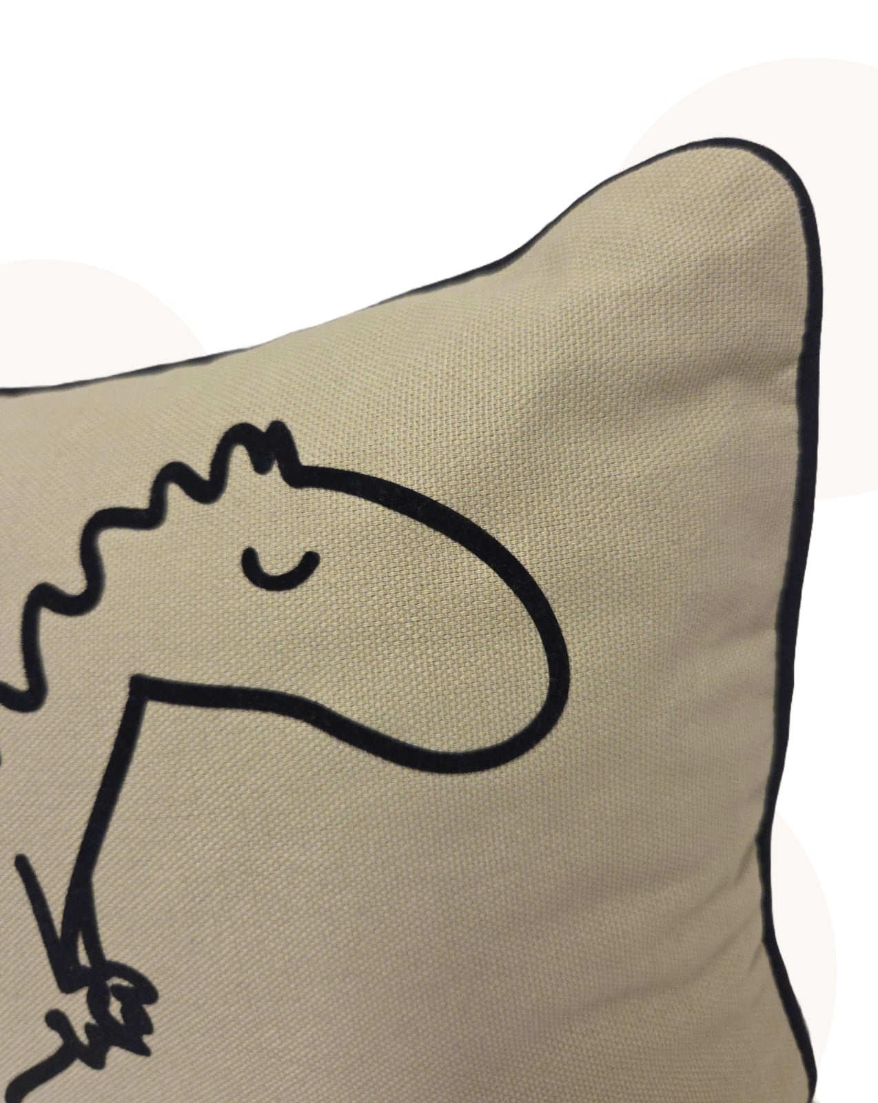 Handgemaakt kussen - Xavi de T-Rex | Olijfgroen