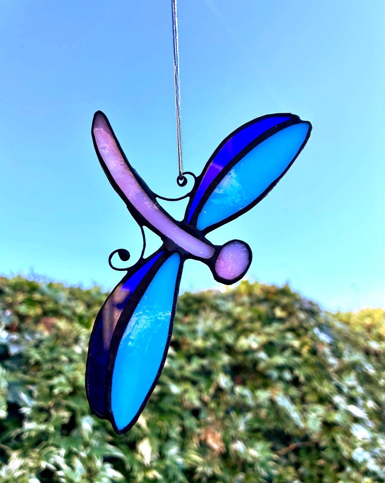 Handgemaakte Glas-in-Lood Libelle | Raamhanger | Tiffany-techniek