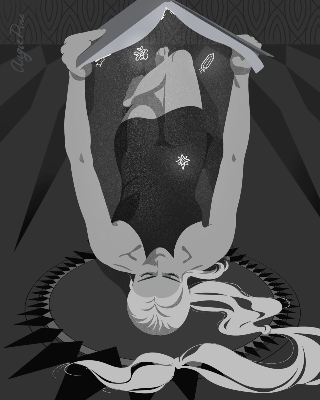 Gotische kunstprint met boekthema, 40 x 50 cm, wanddecoratie - 122958 Gotische kunstprint met boekthema, 40 x 50 cm, wanddecoratie