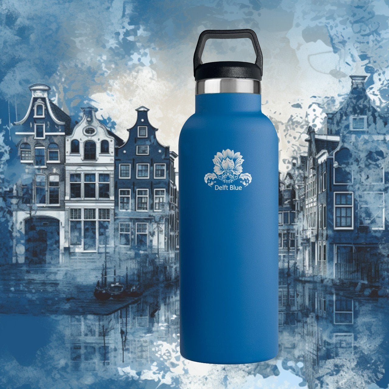 500ml. RVS thermosfles - Delft edition - met Carry dop